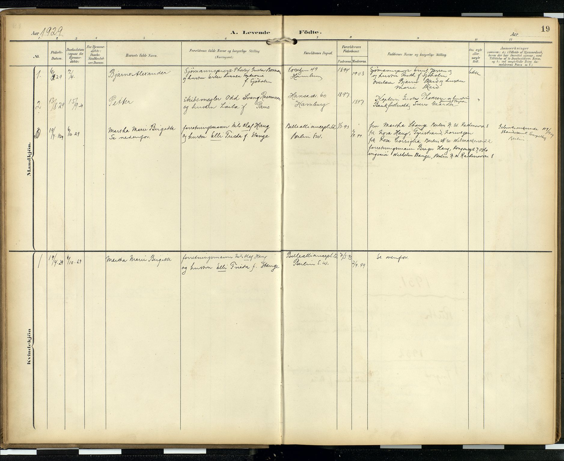 Den norske sjømannsmisjon i utlandet/Hamburg, AV/SAB-SAB/PA-0107/H/Ha/L0001: Ministerialbok nr. A 1, 1907-1951, s. 18b-19a