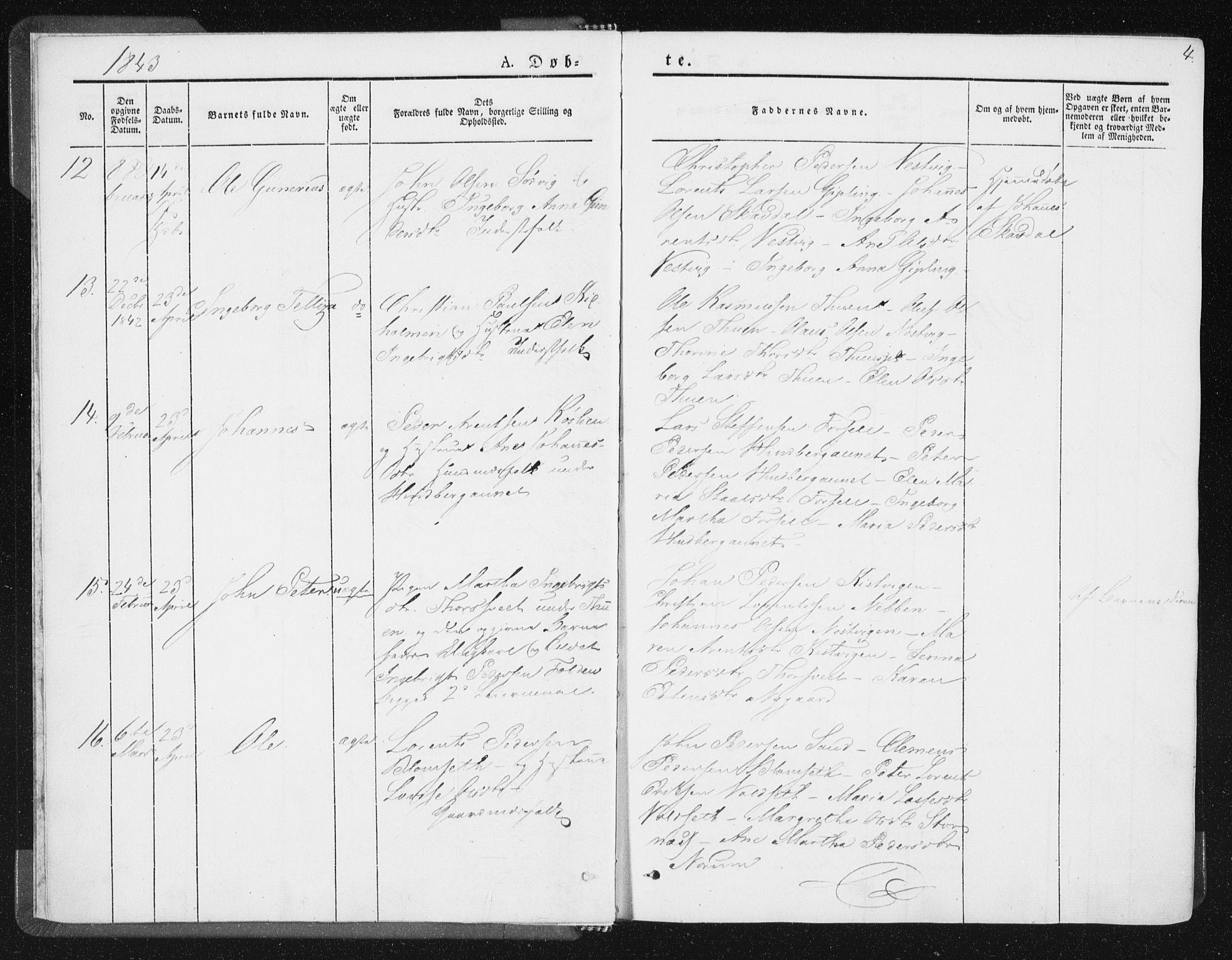 Ministerialprotokoller, klokkerbøker og fødselsregistre - Nord-Trøndelag, SAT/A-1458/744/L0418: Ministerialbok nr. 744A02, 1843-1866, s. 4