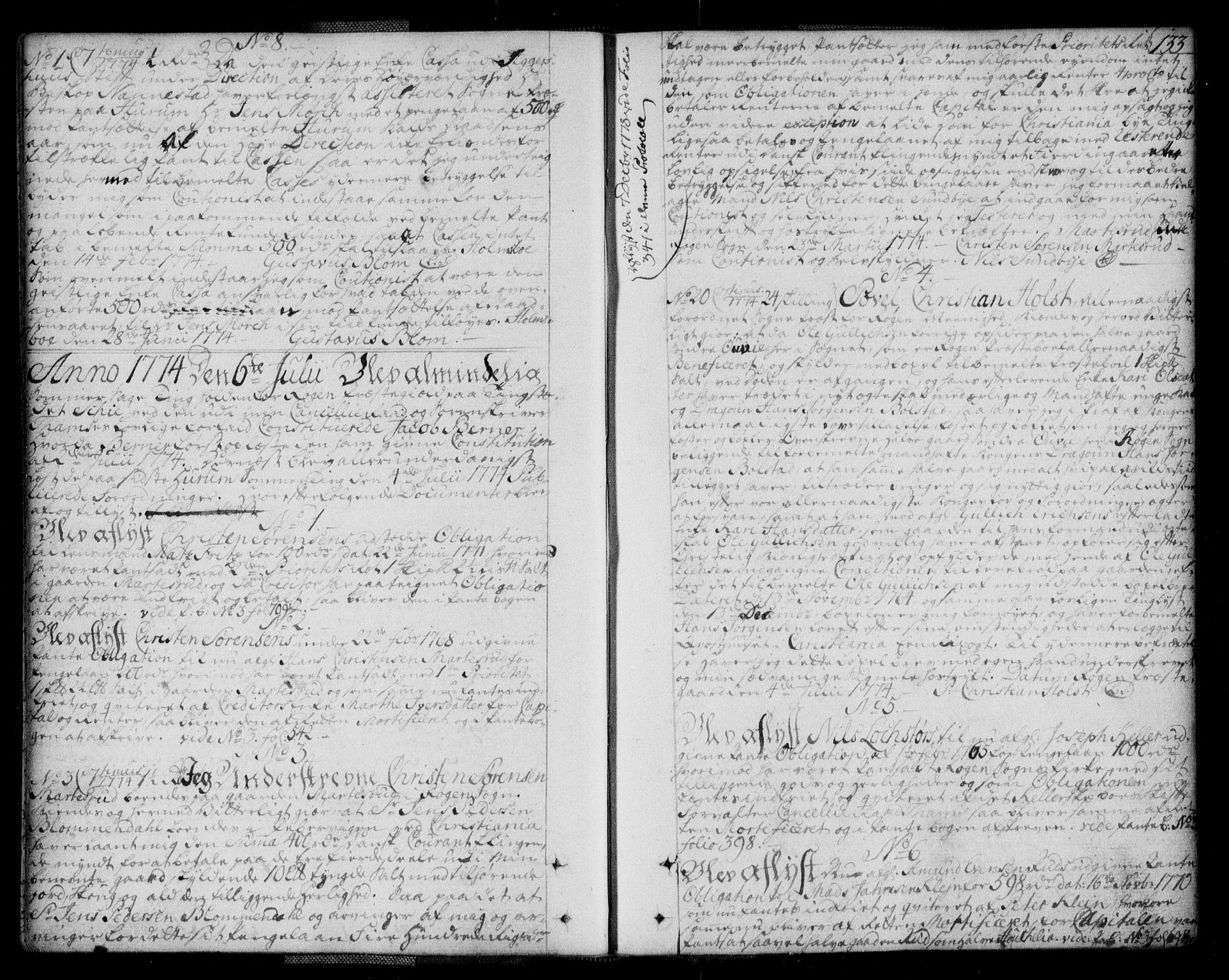 Lier, Røyken og Hurum sorenskriveri, AV/SAKO-A-89/G/Ga/Gaa/L0004a: Pantebok nr. IVa, 1771-1779, s. 133