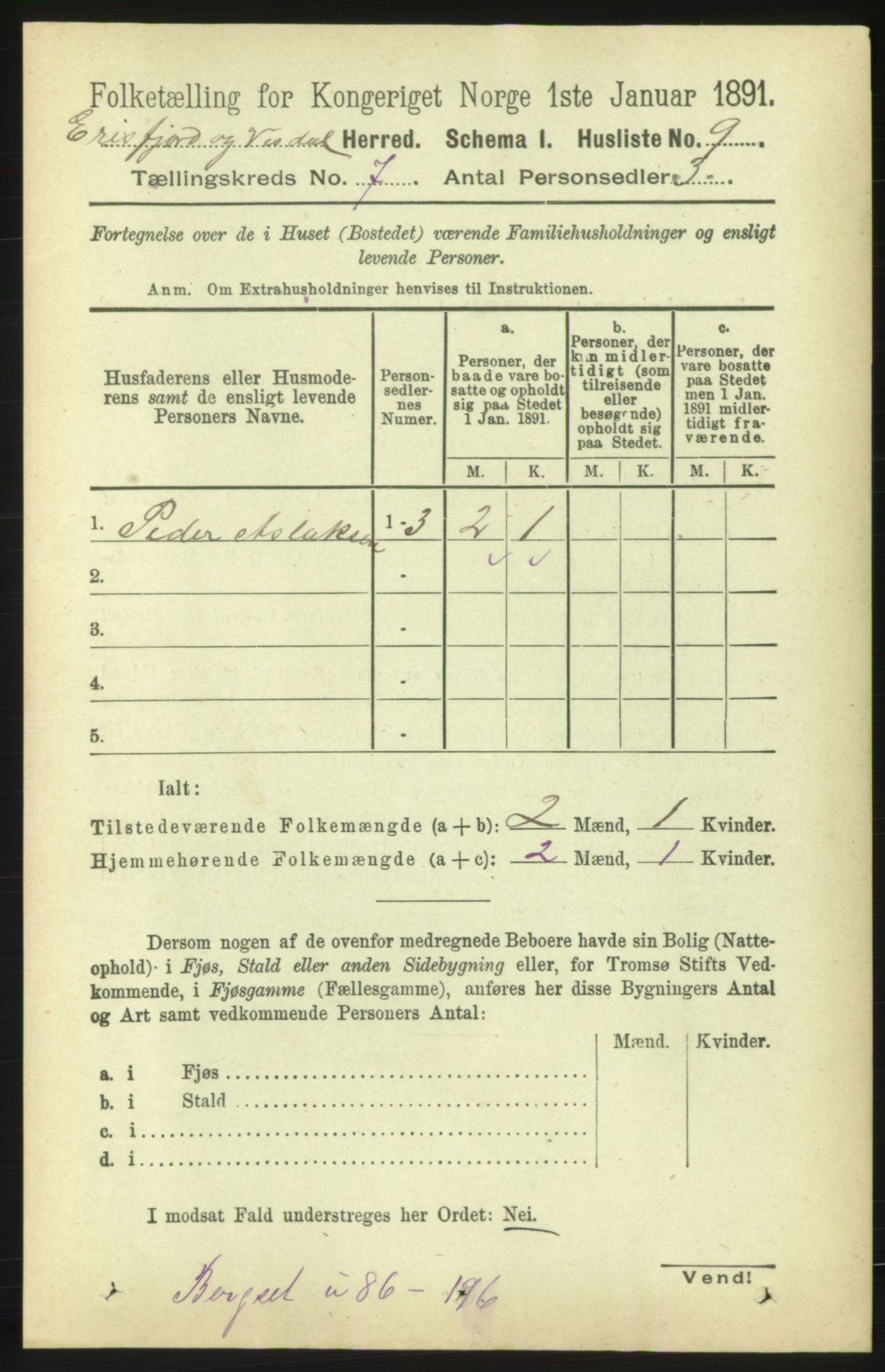 RA, Folketelling 1891 for 1542 Eresfjord og Vistdal herred, 1891, s. 1923