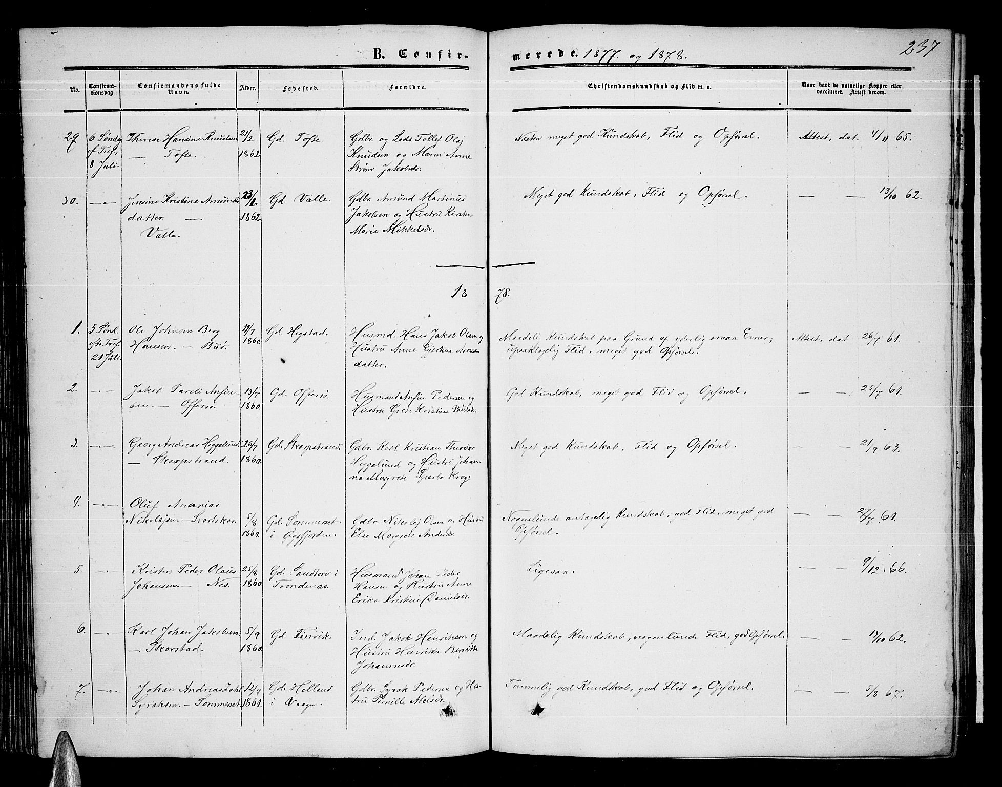 Ministerialprotokoller, klokkerbøker og fødselsregistre - Nordland, SAT/A-1459/872/L1046: Klokkerbok nr. 872C02, 1852-1879, s. 237