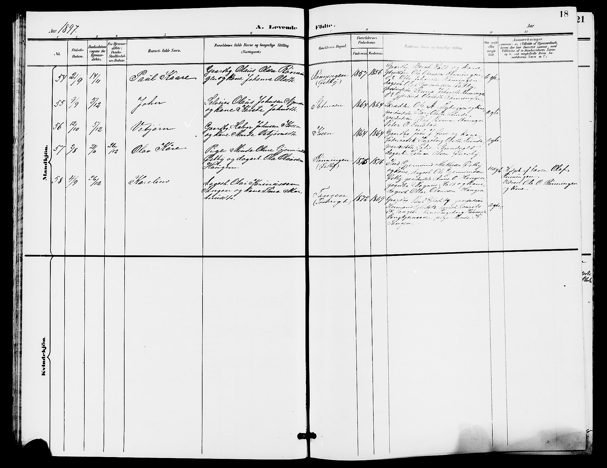 Trysil prestekontor, AV/SAH-PREST-046/H/Ha/Hab/L0006: Klokkerbok nr. 6, 1896-1912, s. 18