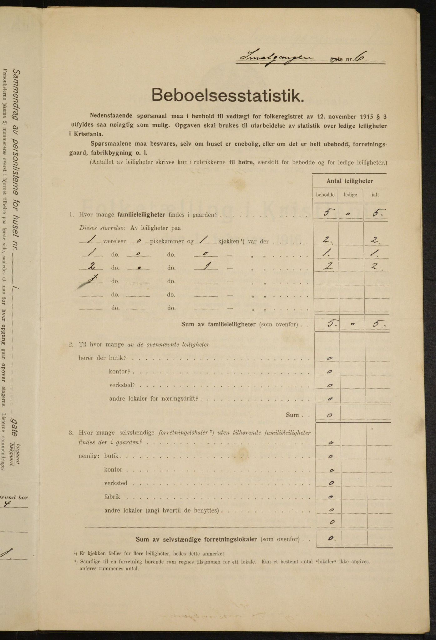 OBA, Kommunal folketelling 1.2.1916 for Kristiania, 1916, s. 99462