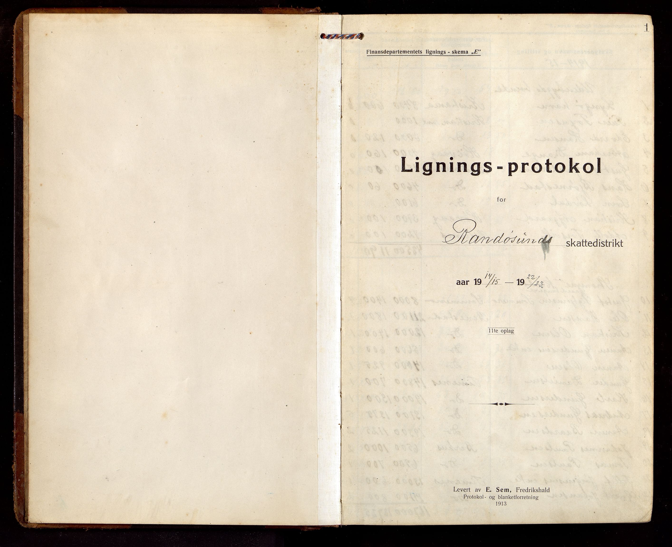 Randesund kommune - Likningsnemnda, IKAV/1001RA310/F/L0001: Likningsprotokoll, 1914-1923