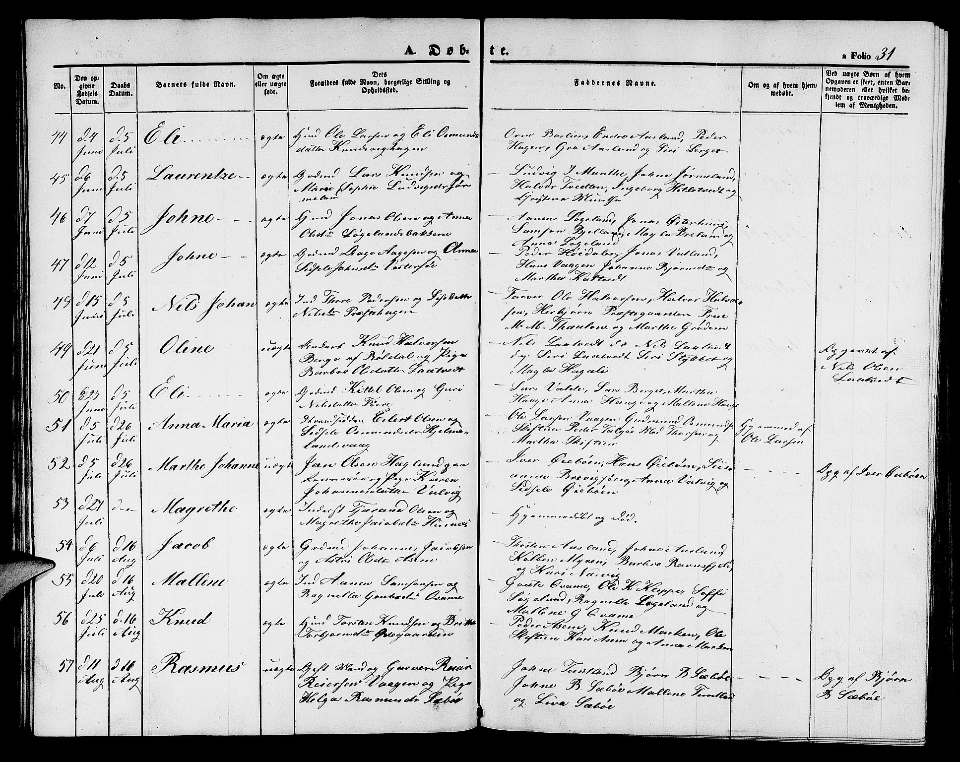 Hjelmeland sokneprestkontor, AV/SAST-A-101843/01/V/L0004: Klokkerbok nr. B 4, 1853-1883, s. 31