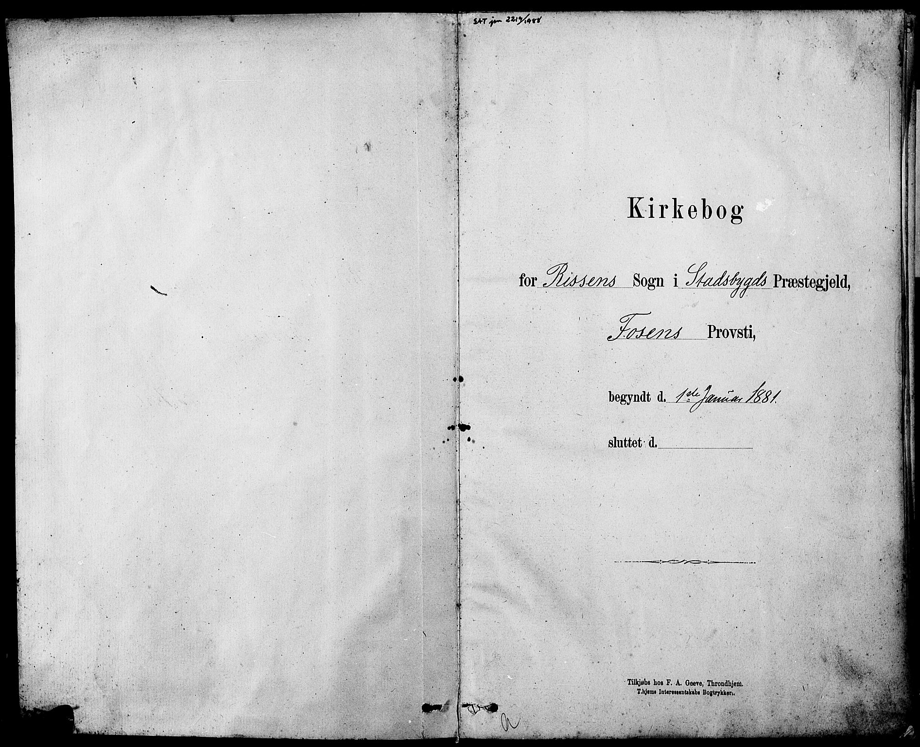 Ministerialprotokoller, klokkerbøker og fødselsregistre - Sør-Trøndelag, SAT/A-1456/647/L0636: Klokkerbok nr. 647C01, 1881-1884