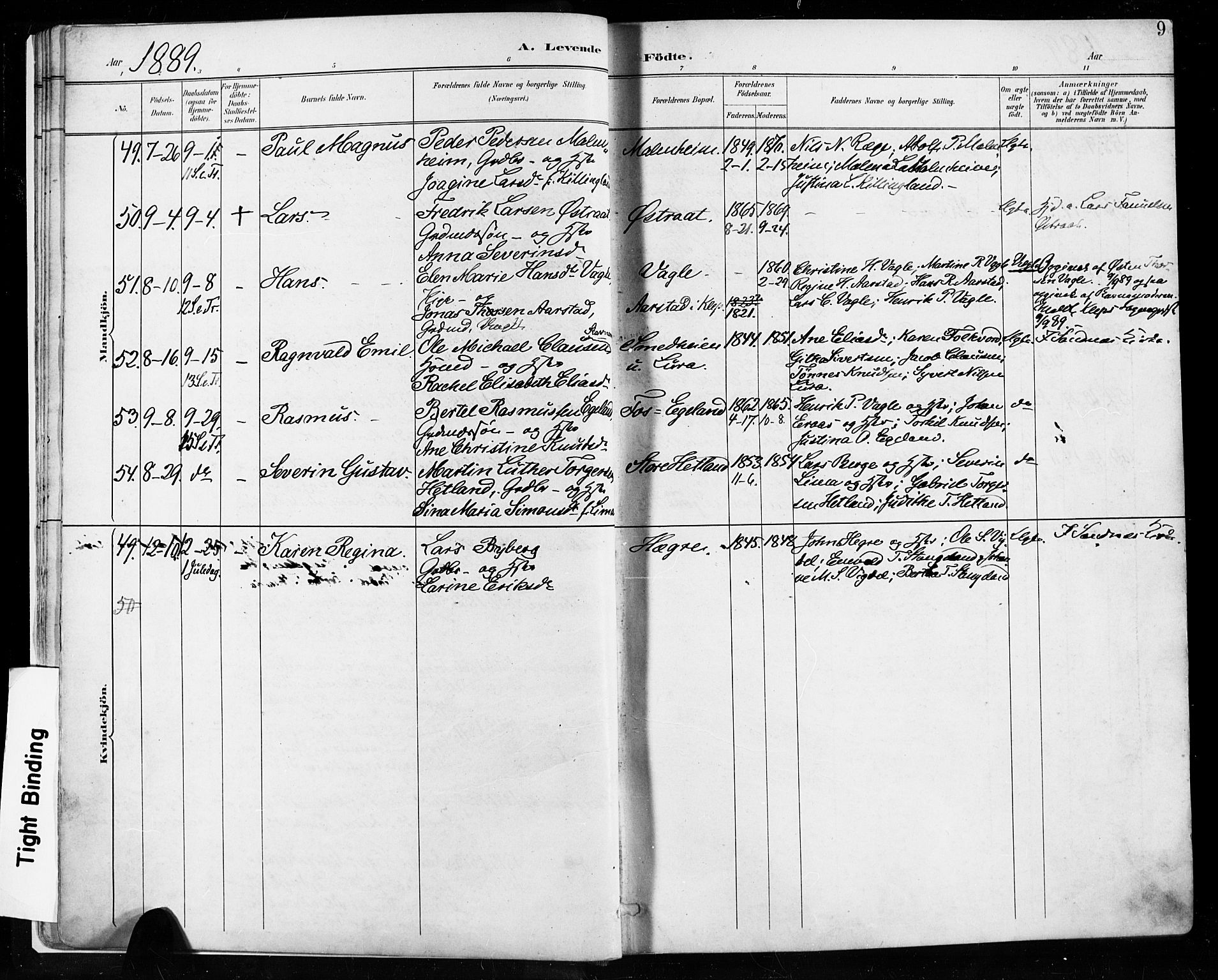 Høyland sokneprestkontor, AV/SAST-A-101799/001/30BA/L0013: Ministerialbok nr. A 13.1, 1889-1898, s. 9