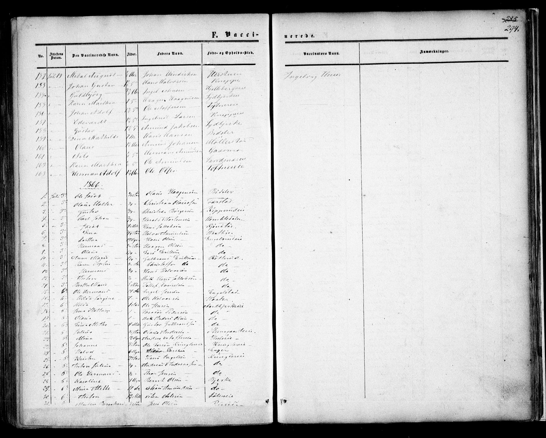 Nannestad prestekontor Kirkebøker, SAO/A-10414a/F/Fa/L0012: Ministerialbok nr. I 12, 1860-1872, s. 294