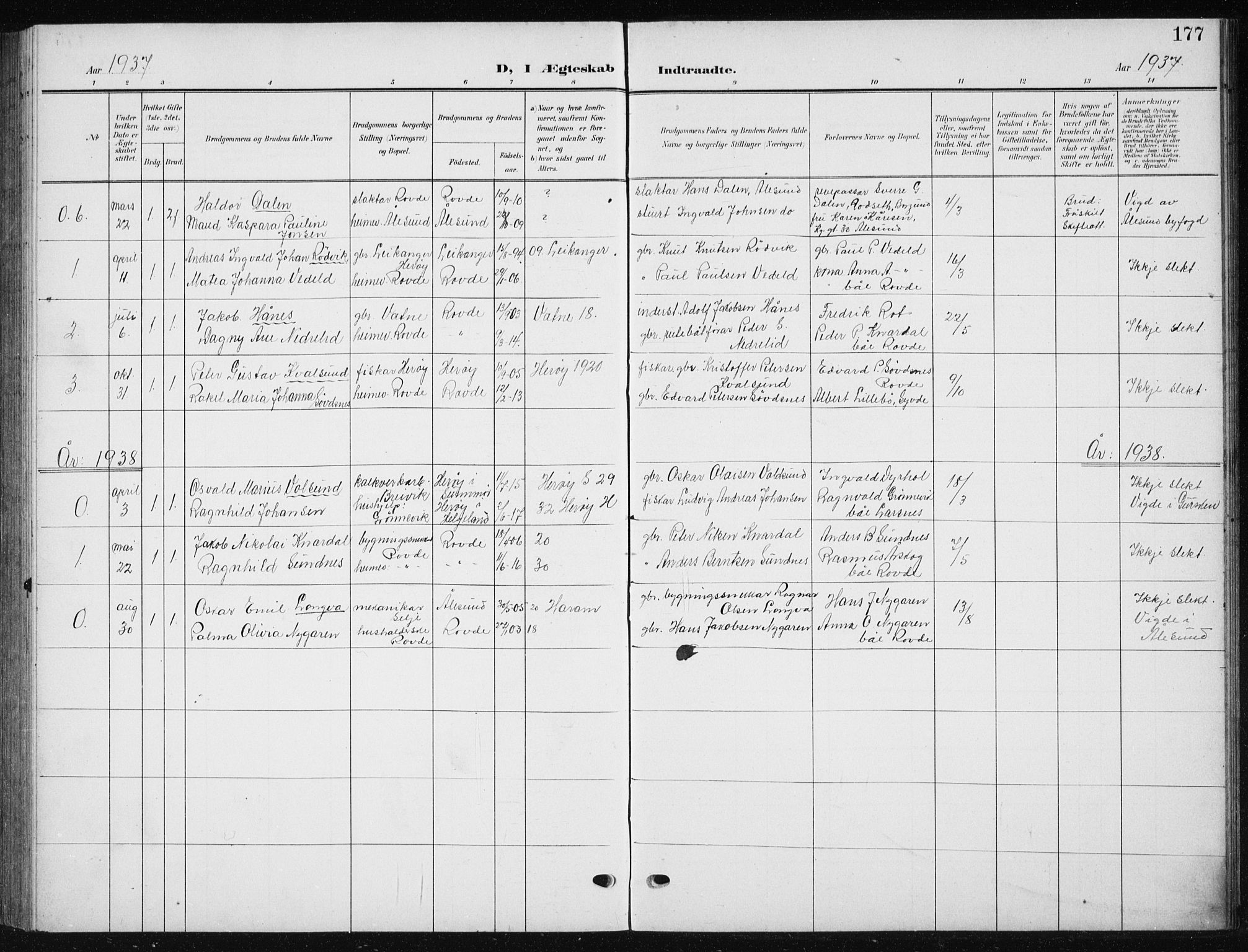 Ministerialprotokoller, klokkerbøker og fødselsregistre - Møre og Romsdal, SAT/A-1454/504/L0061: Klokkerbok nr. 504C03, 1902-1940, s. 177