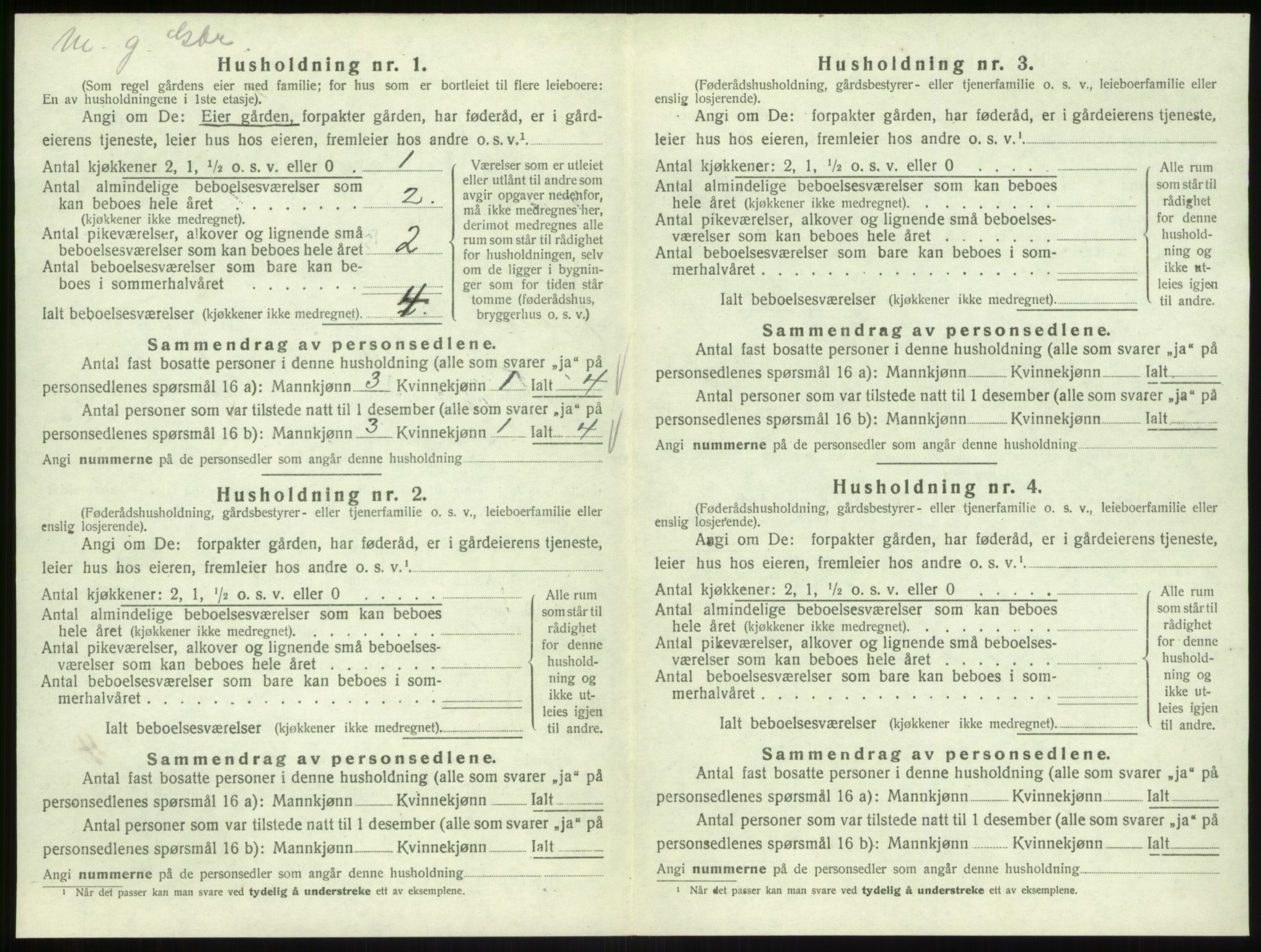 SAB, Folketelling 1920 for 1413 Hyllestad herred, 1920, s. 354