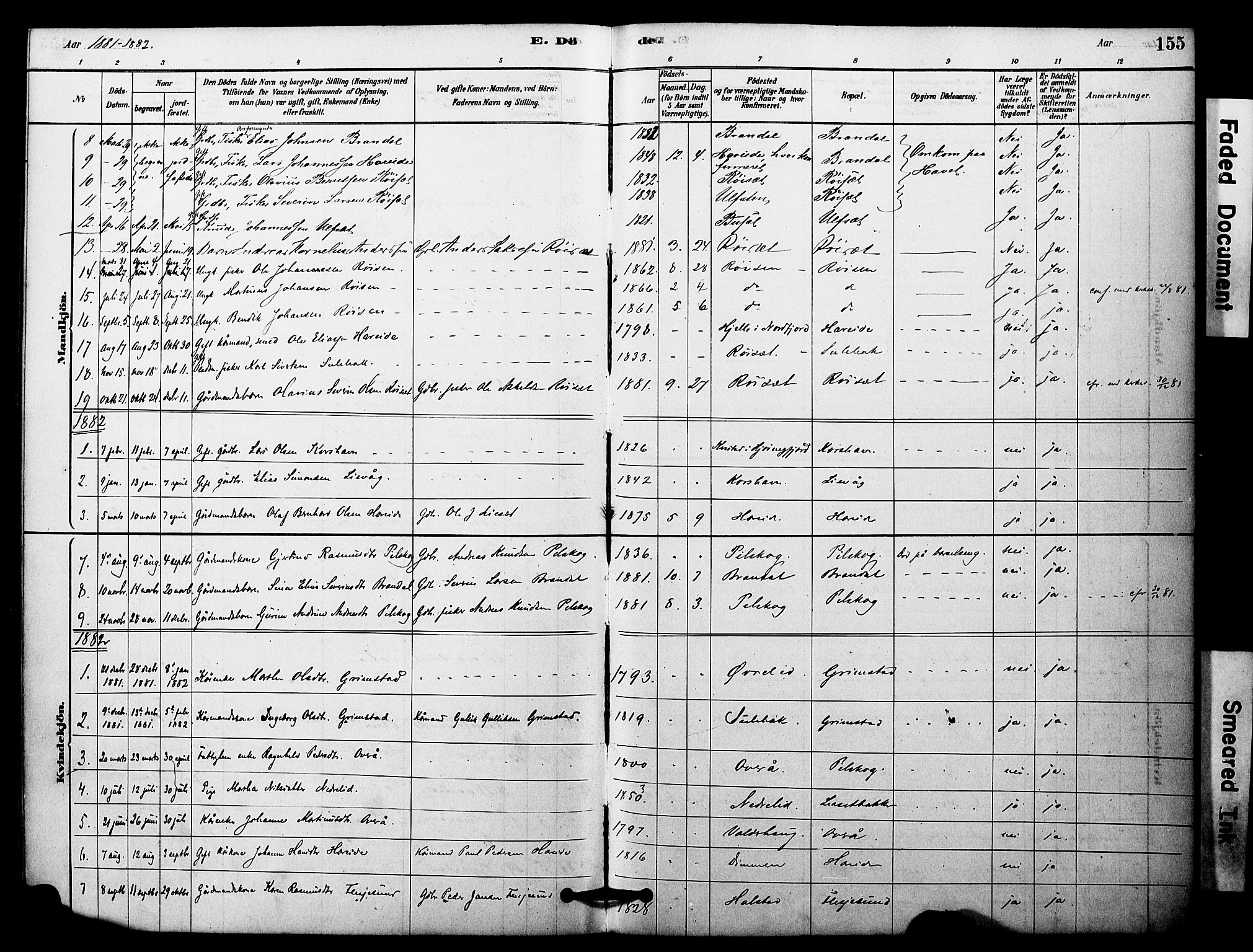 Ministerialprotokoller, klokkerbøker og fødselsregistre - Møre og Romsdal, AV/SAT-A-1454/510/L0122: Ministerialbok nr. 510A02, 1878-1897, s. 155