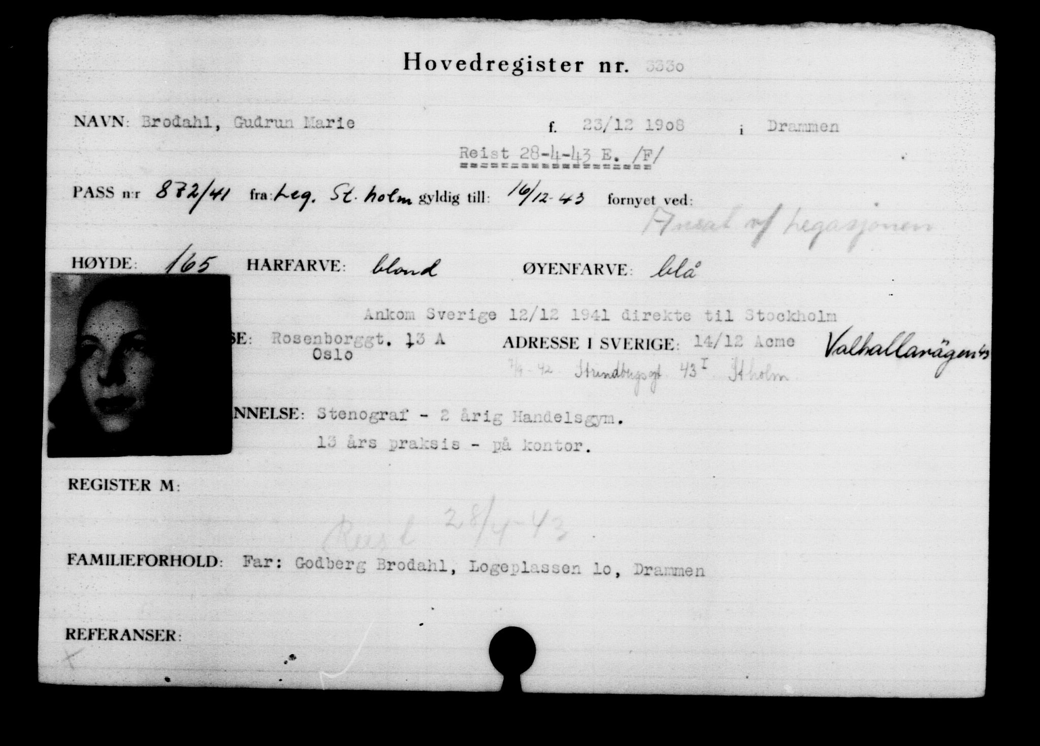 Utenriksstasjonene, Legasjonen i Stockholm, Flyktningkontoret, AV/RA-S-6753/V/Va/L0003: Kjesäterkartoteket, flyktninger med registreringsnr. 2001-3495, 1940-1945, s. 1818