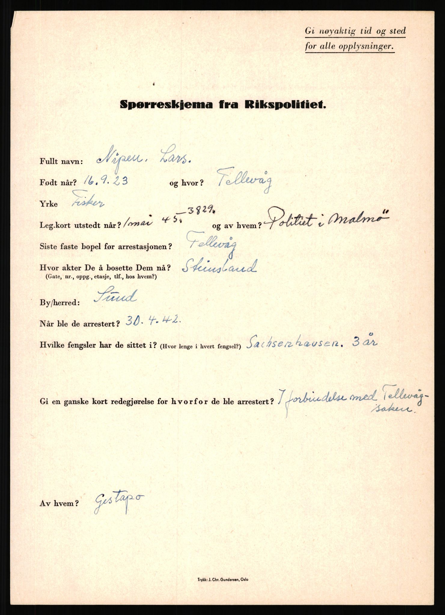 Rikspolitisjefen, AV/RA-S-1560/L/L0012: Mogensen, Øivind - Noraas, Lars, 1940-1945, s. 906