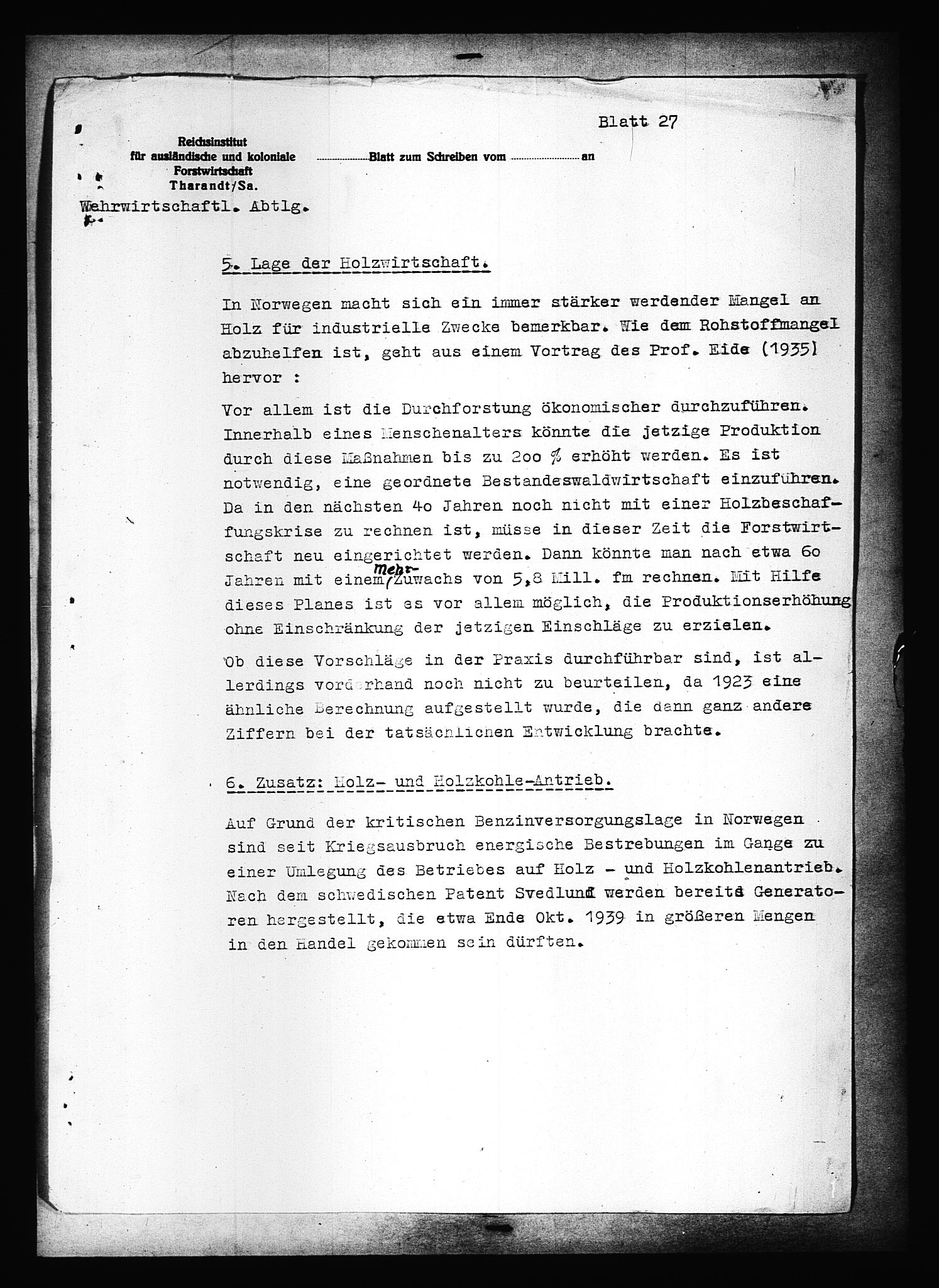 Documents Section, RA/RAFA-2200/V/L0090: Amerikansk mikrofilm "Captured German Documents".
Box No. 952.  FKA jnr. 59/1955., 1940, s. 332