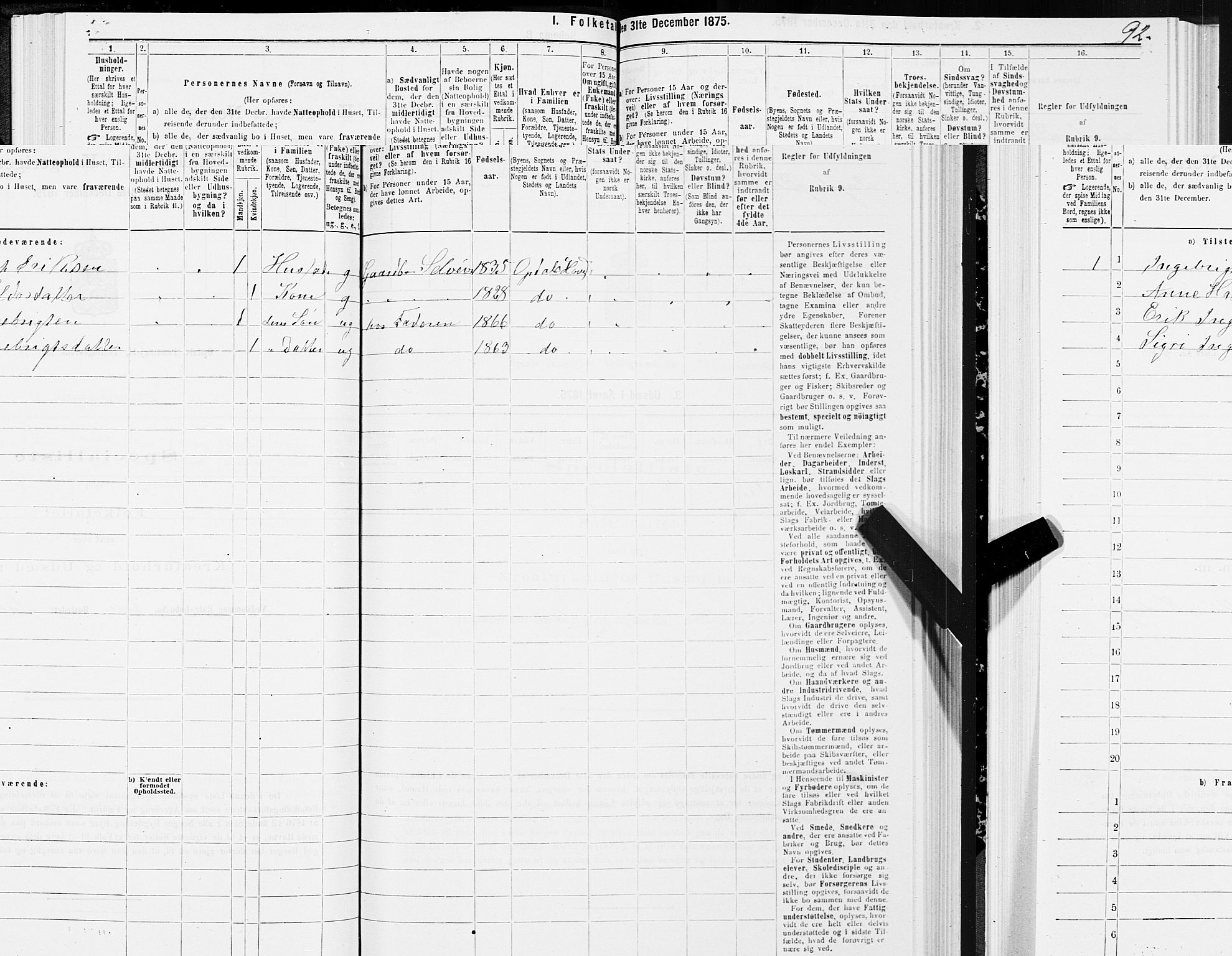 SAT, Folketelling 1875 for 1634P Oppdal prestegjeld, 1875, s. 4092
