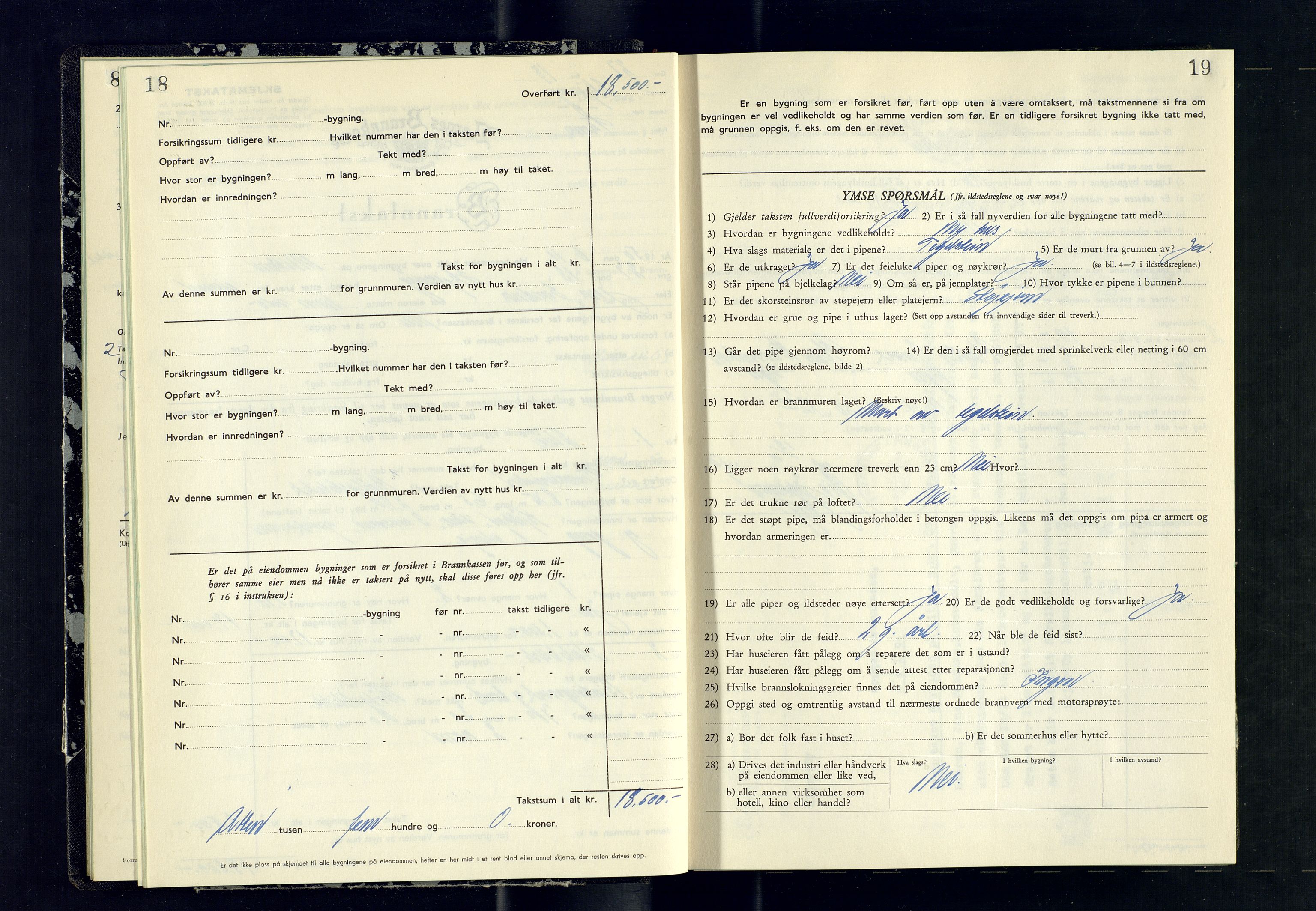 Skjervøy lensmannskontor, AV/SATØ-SATØ-63/F/Fu/Fub/L0275: Branntakstprotokoll (S), 1950-1951, s. 18-19