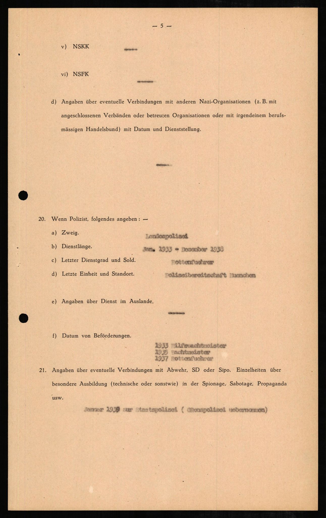 Forsvaret, Forsvarets overkommando II, AV/RA-RAFA-3915/D/Db/L0006: CI Questionaires. Tyske okkupasjonsstyrker i Norge. Tyskere., 1945-1946, s. 134