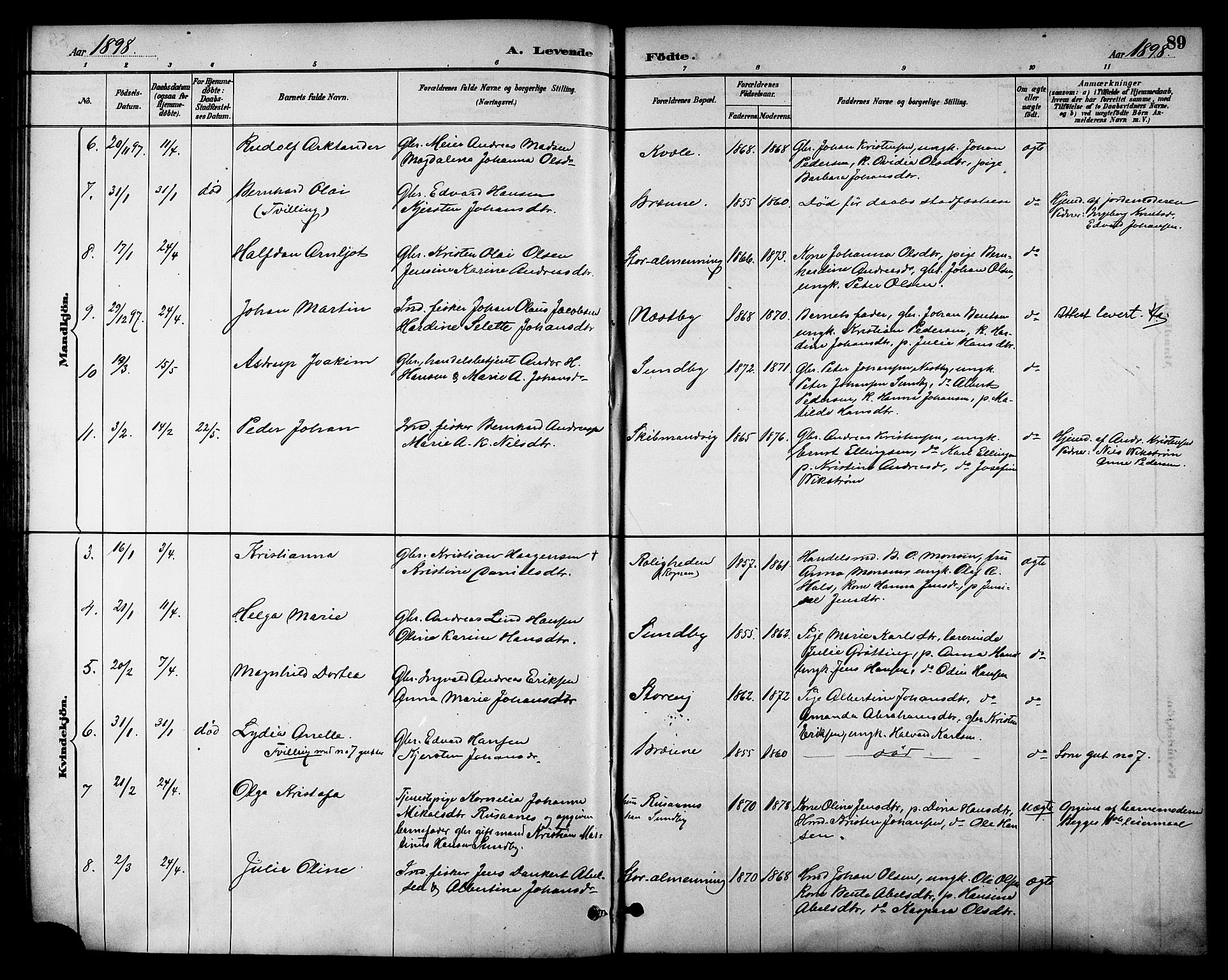 Ministerialprotokoller, klokkerbøker og fødselsregistre - Nordland, AV/SAT-A-1459/847/L0669: Ministerialbok nr. 847A09, 1887-1901, s. 89