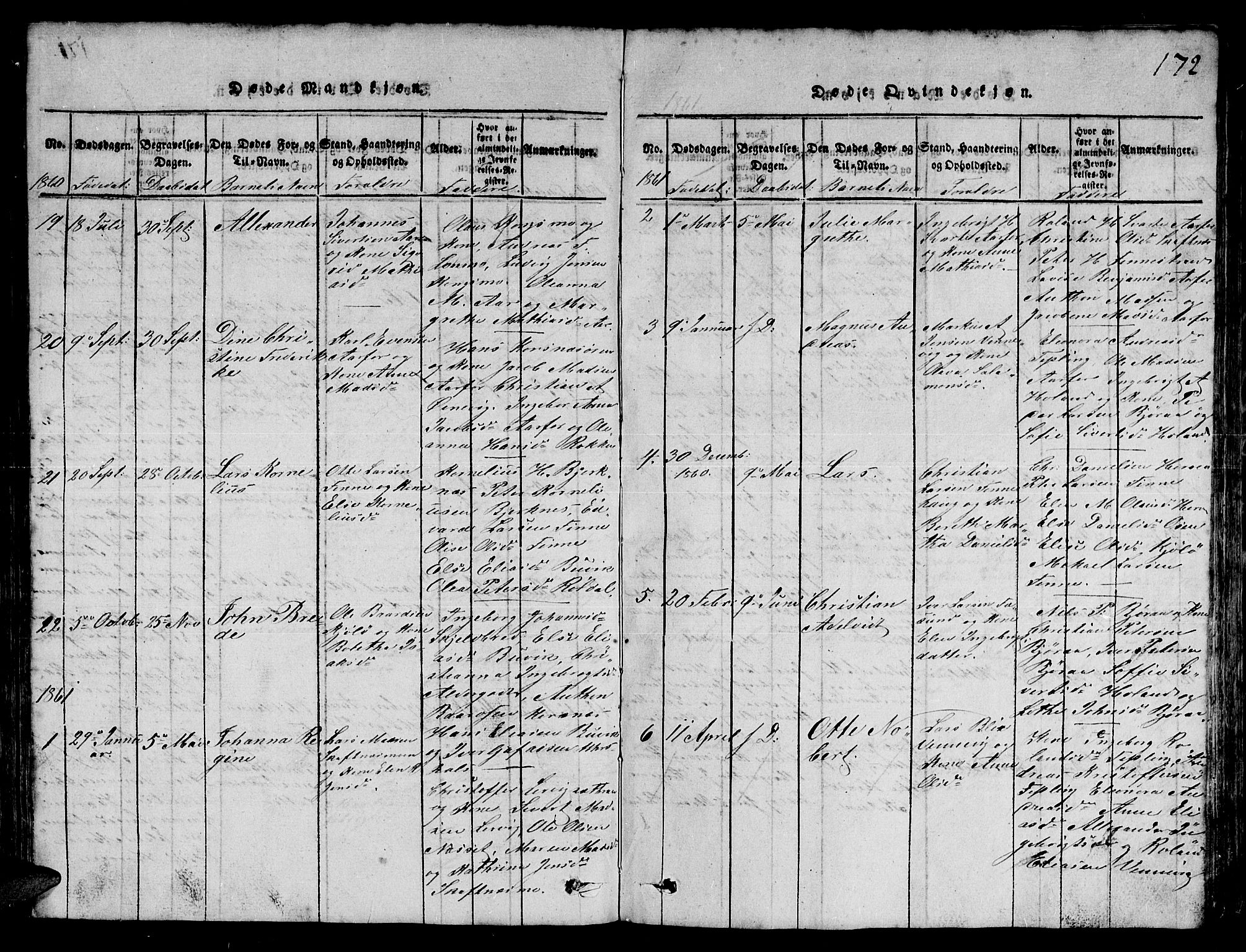 Ministerialprotokoller, klokkerbøker og fødselsregistre - Nord-Trøndelag, SAT/A-1458/780/L0648: Klokkerbok nr. 780C01 /3, 1815-1877, s. 172