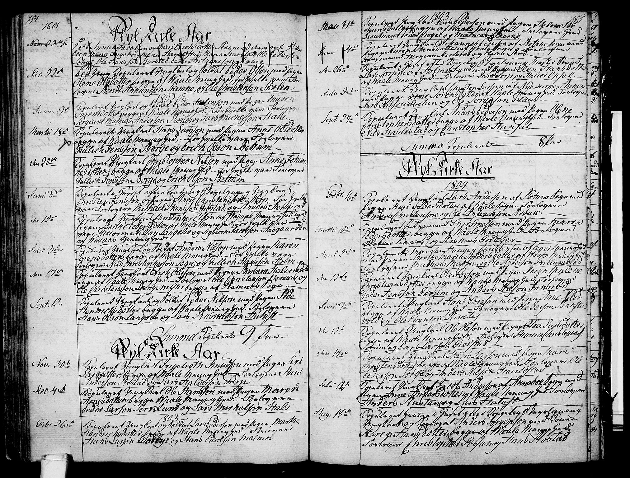 Våle kirkebøker, AV/SAKO-A-334/F/Fa/L0005: Ministerialbok nr. I 5, 1773-1808, s. 154-155