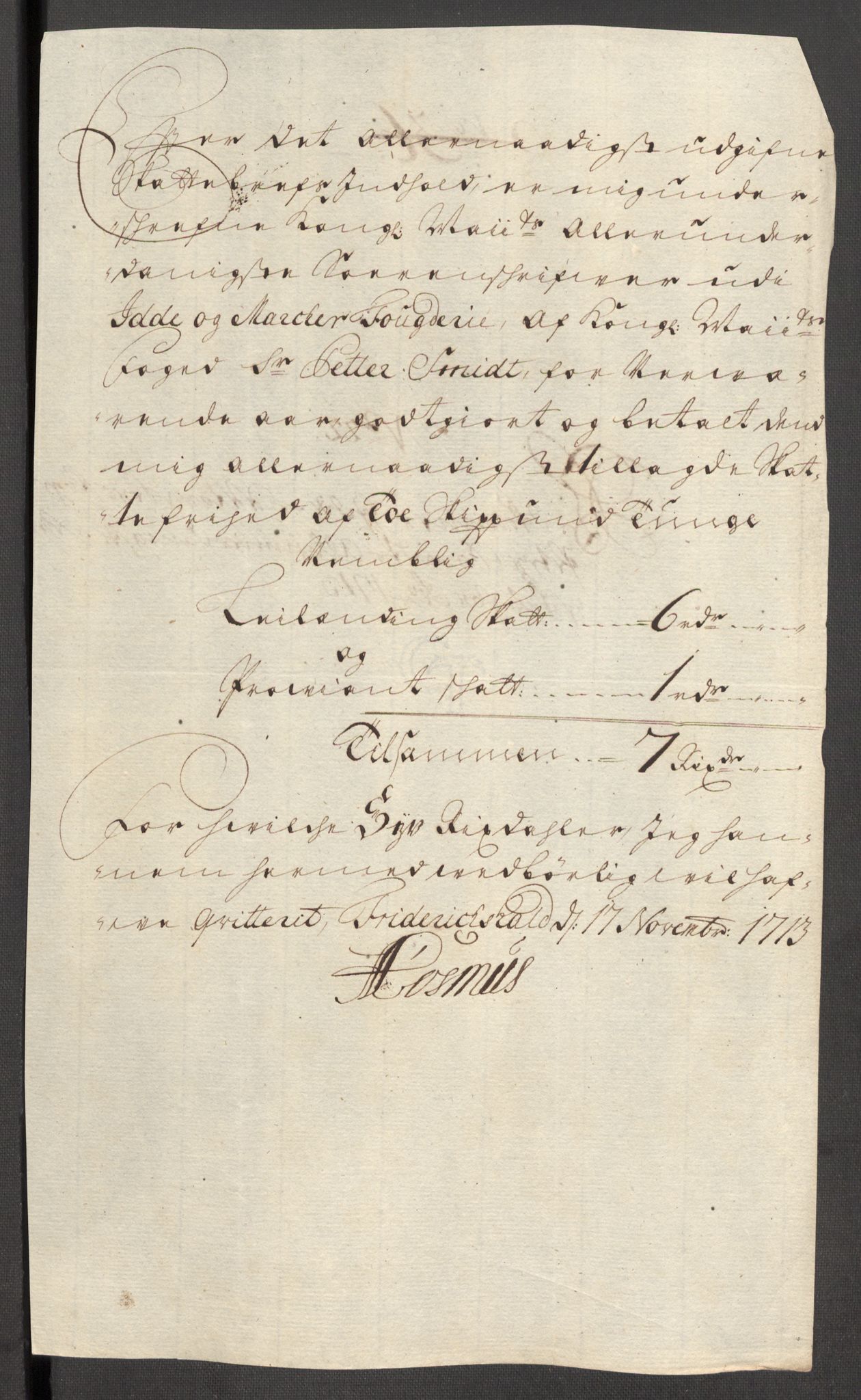 Rentekammeret inntil 1814, Reviderte regnskaper, Fogderegnskap, AV/RA-EA-4092/R01/L0022: Fogderegnskap Idd og Marker, 1713-1714, s. 183