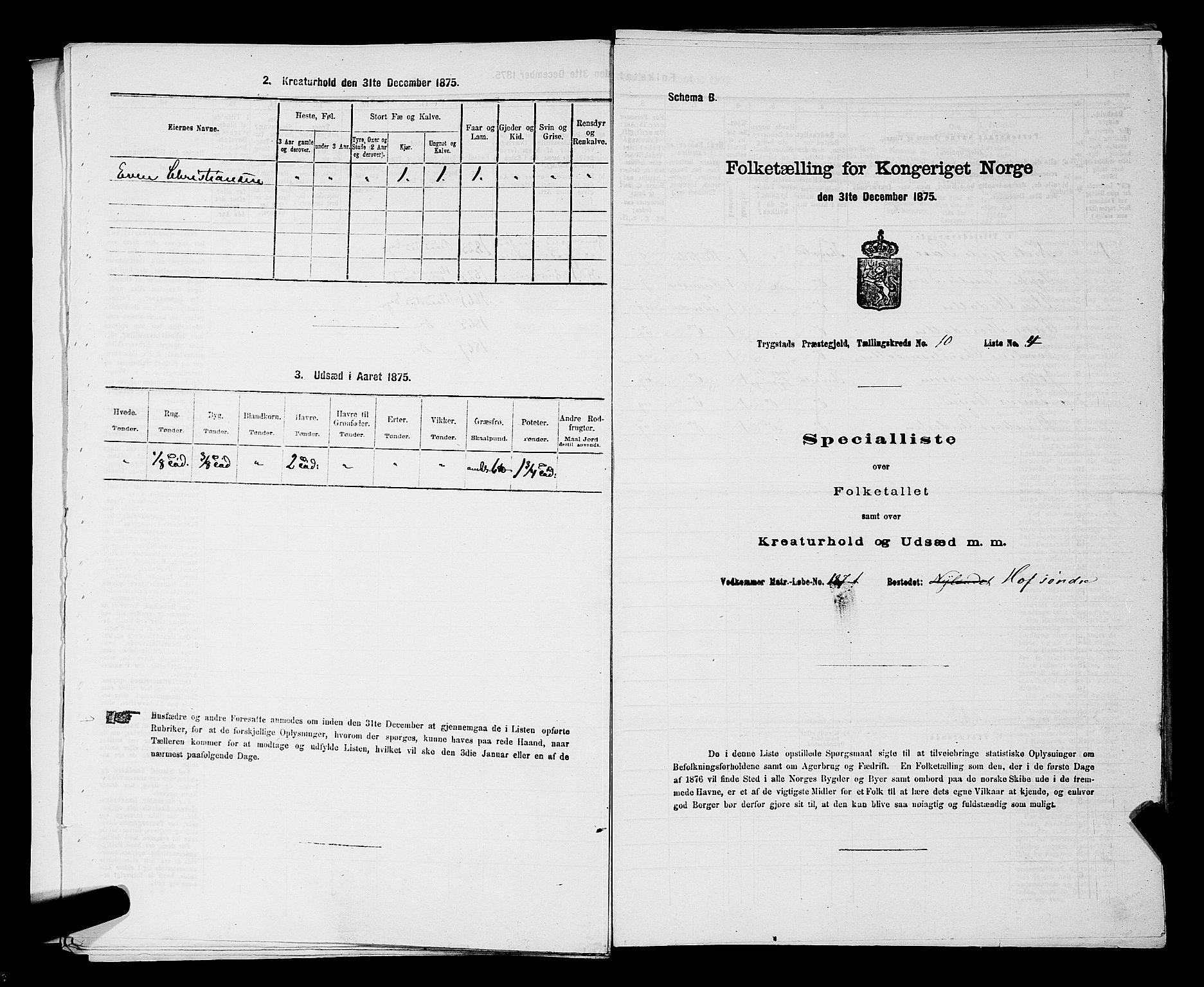 RA, Folketelling 1875 for 0122P Trøgstad prestegjeld, 1875, s. 1097