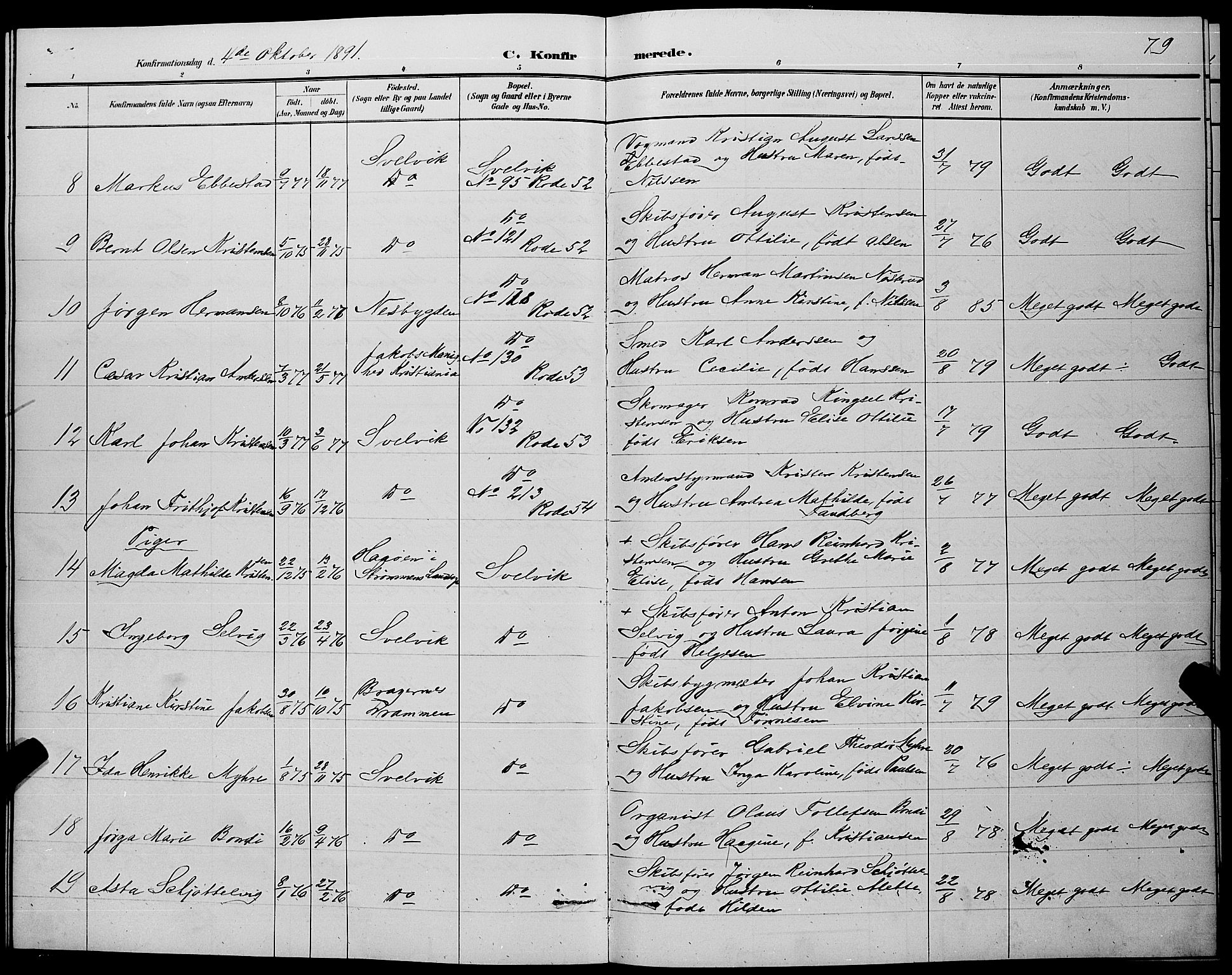 Strømm kirkebøker, AV/SAKO-A-322/G/Gb/L0001: Klokkerbok nr. II 1, 1889-1896, s. 79