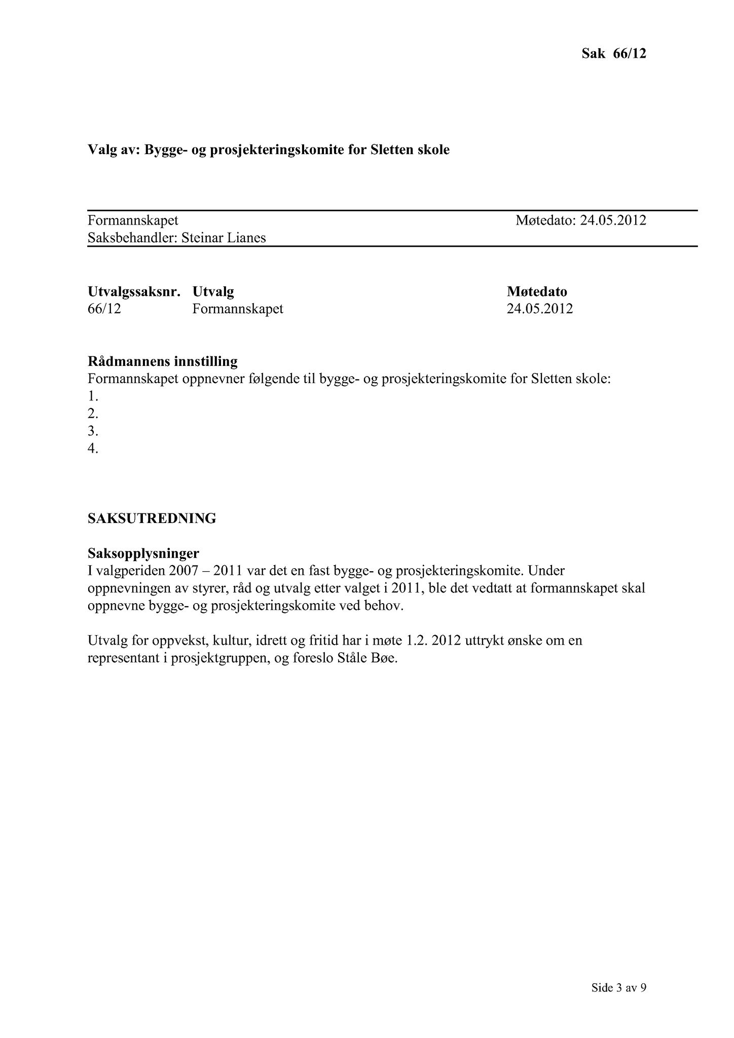 Klæbu Kommune, TRKO/KK/02-FS/L005: Formannsskapet - Møtedokumenter, 2012, s. 1518