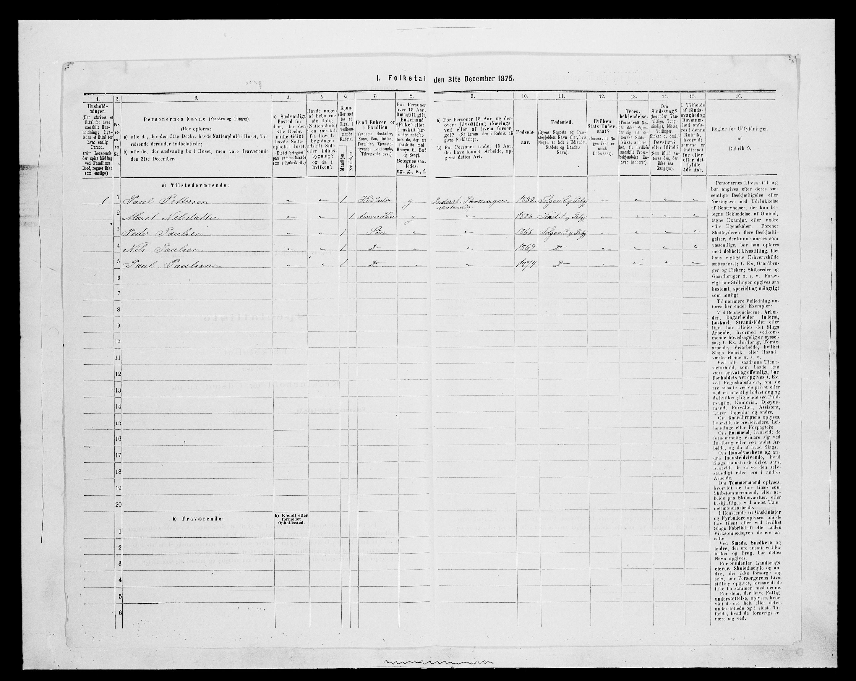 SAH, Folketelling 1875 for 0436P Tolga prestegjeld, 1875, s. 481