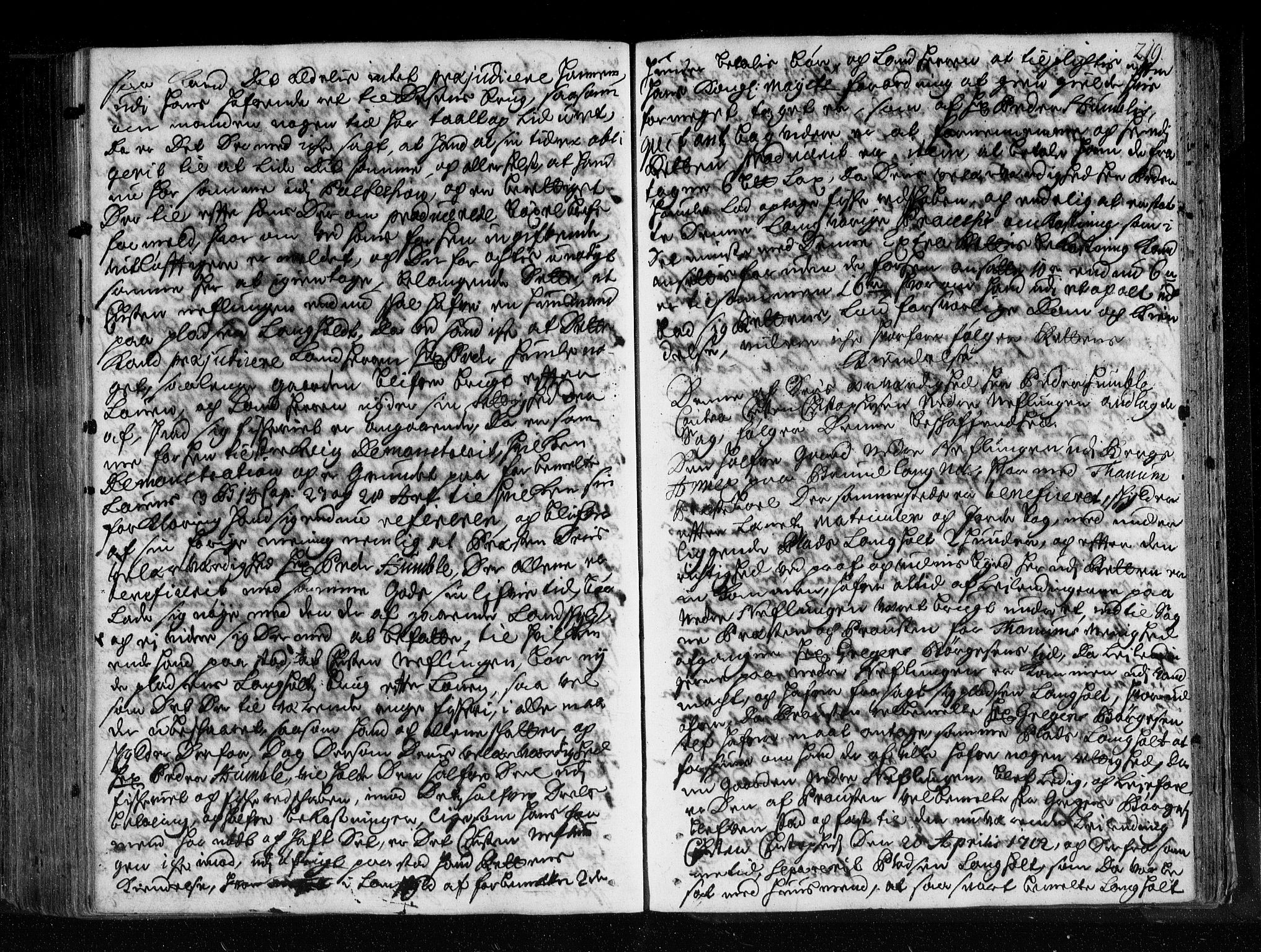 Larvik sorenskriveri, SAKO/A-83/F/Fa/L0017: Tingbok, 1729-1731, s. 218b-219a