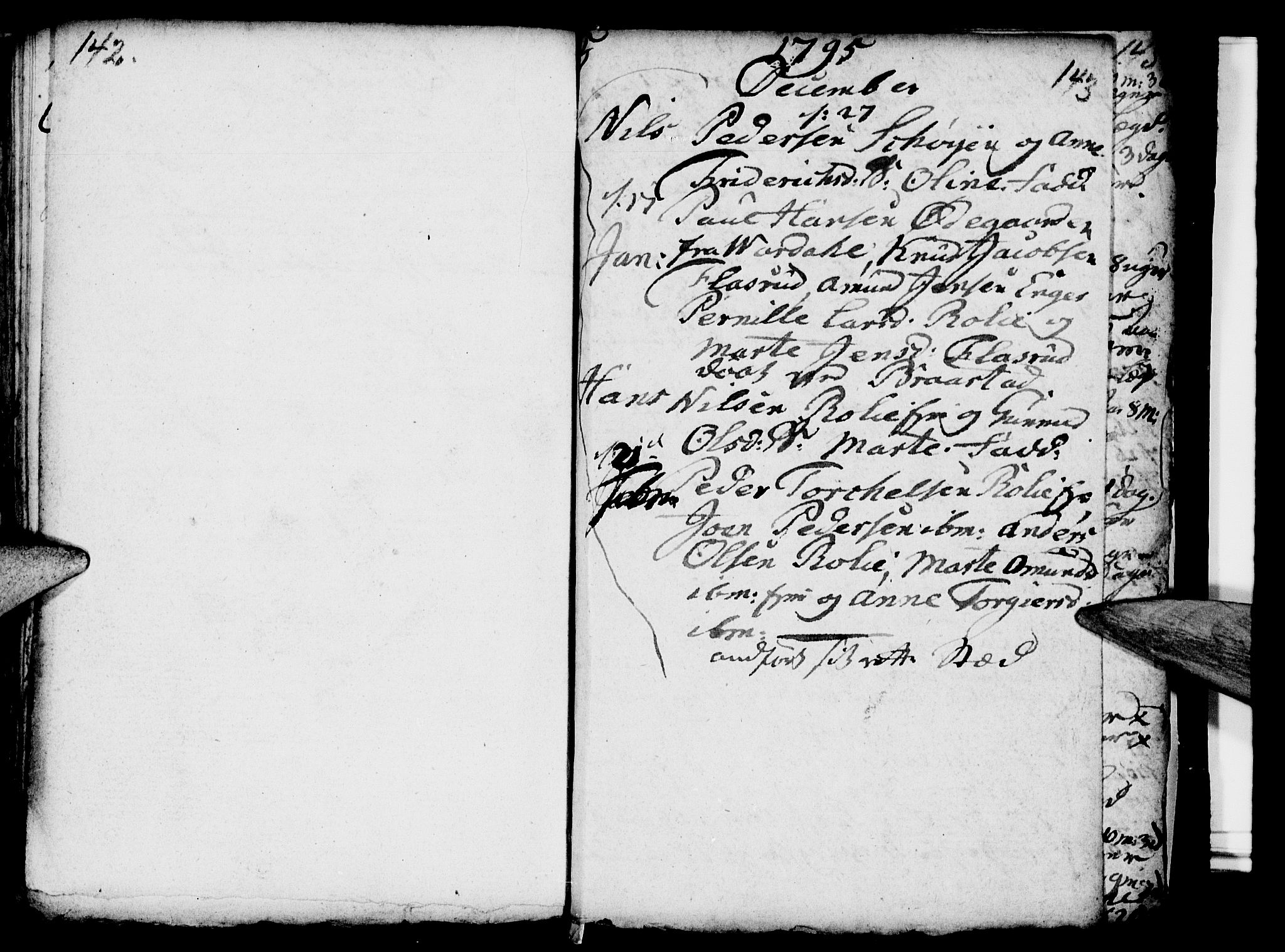 Ringsaker prestekontor, SAH/PREST-014/I/Ia/L0005/0006: Kladd til kirkebok nr. 1F, 1793-1796, s. 142-143