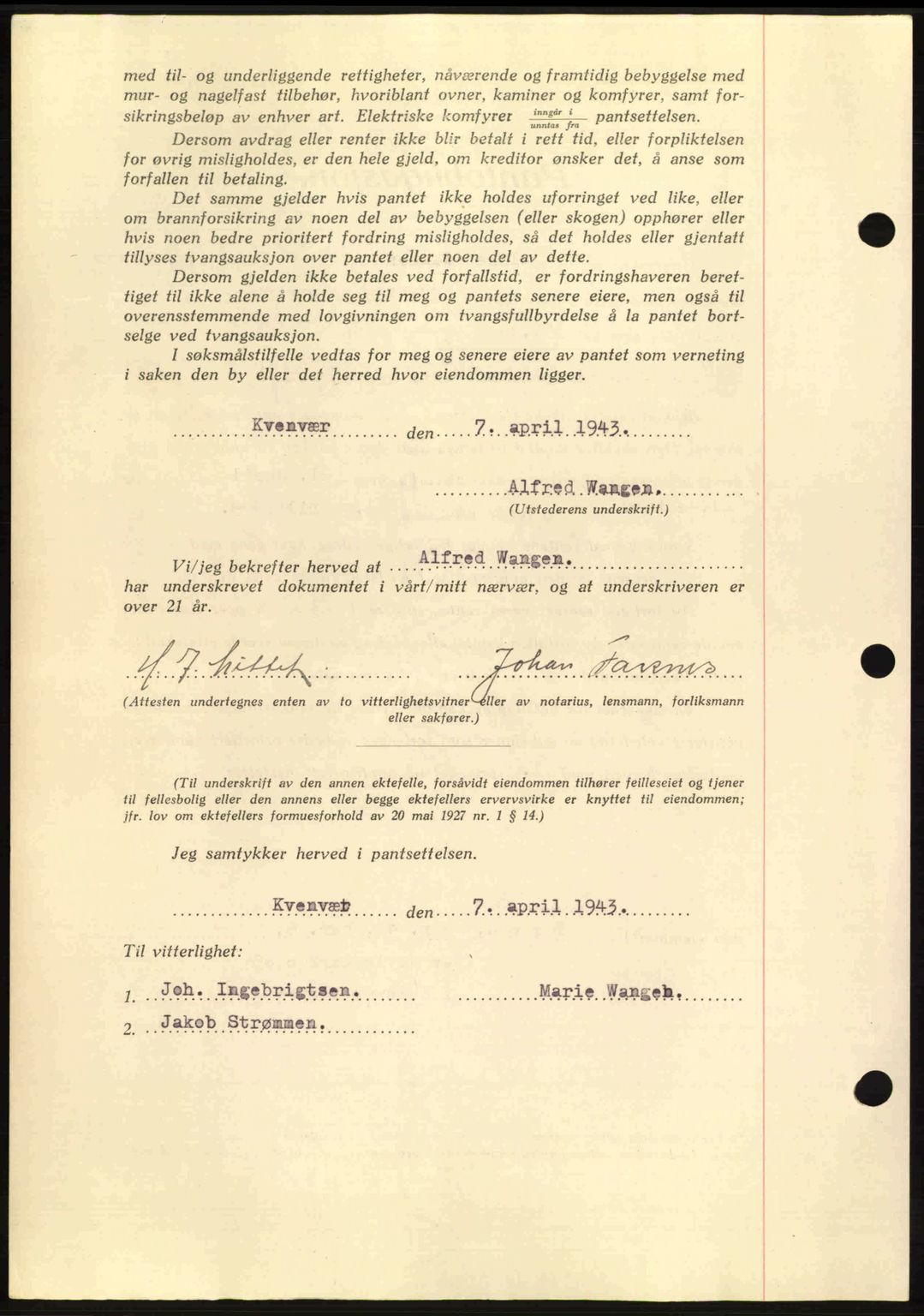 Hitra sorenskriveri, AV/SAT-A-0018/2/2C/2Ca: Pantebok nr. B1, 1939-1949, Dagboknr: 327/1943