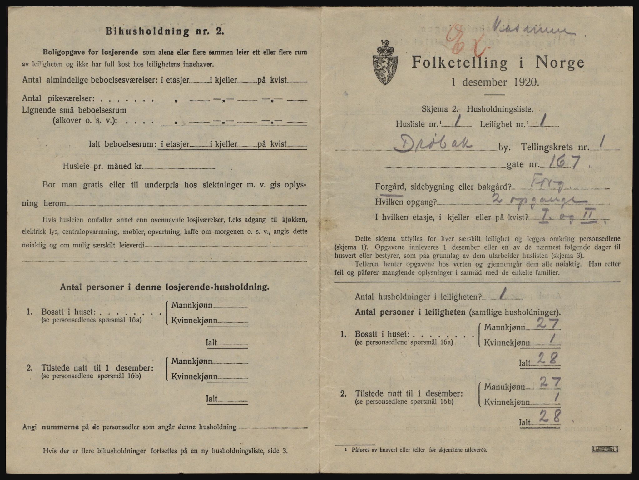 SAO, Folketelling 1920 for 0203 Drøbak kjøpstad, 1920, s. 705