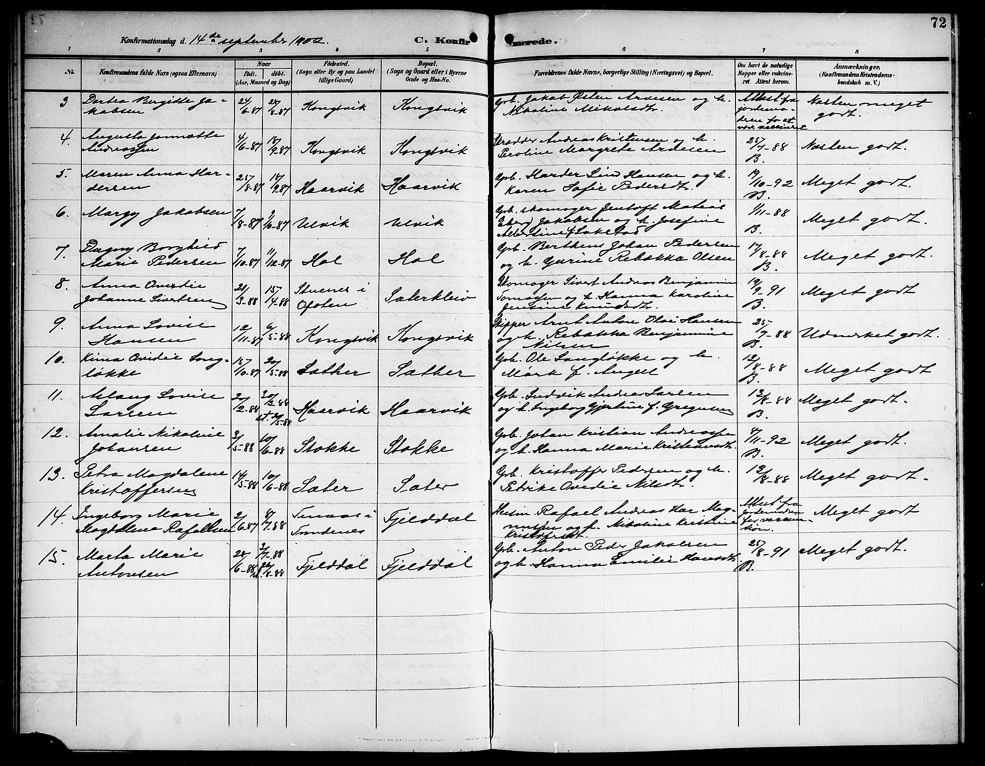 Ministerialprotokoller, klokkerbøker og fødselsregistre - Nordland, AV/SAT-A-1459/865/L0932: Klokkerbok nr. 865C04, 1901-1917, s. 72