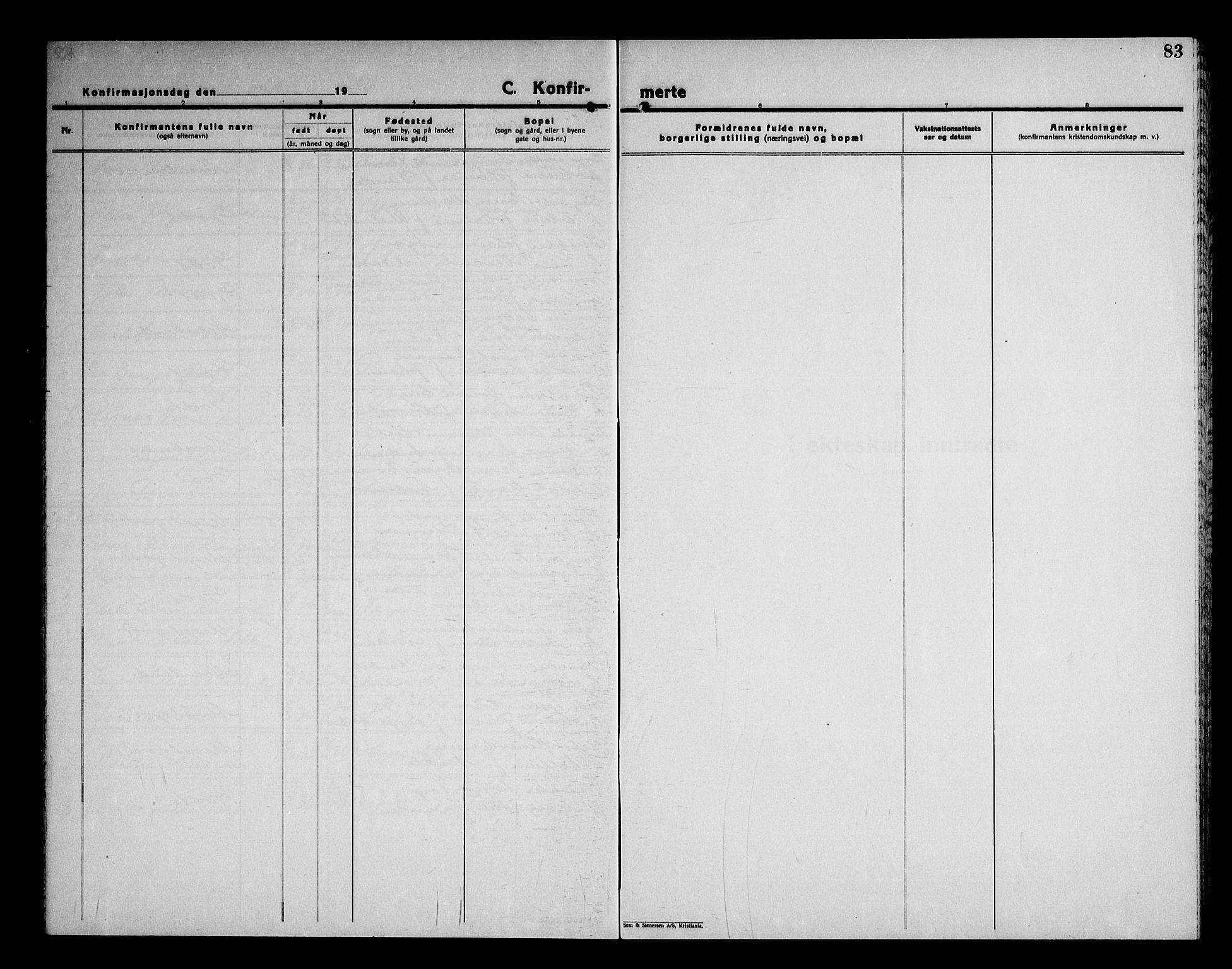 Spydeberg prestekontor Kirkebøker, SAO/A-10924/G/Gb/L0002: Klokkerbok nr. II 2, 1925-1951, s. 83