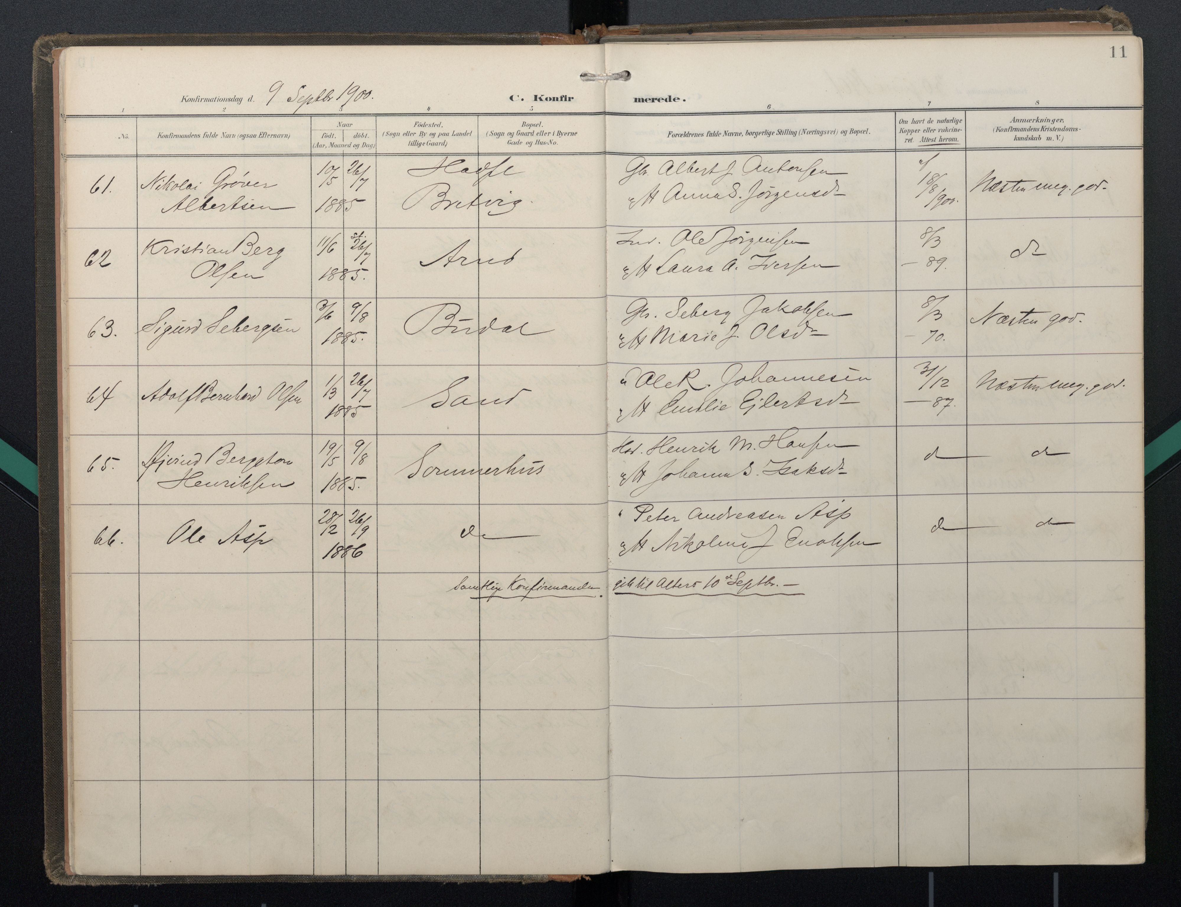 Ministerialprotokoller, klokkerbøker og fødselsregistre - Nordland, AV/SAT-A-1459/888/L1247: Ministerialbok nr. 888A13, 1900-1911, s. 11
