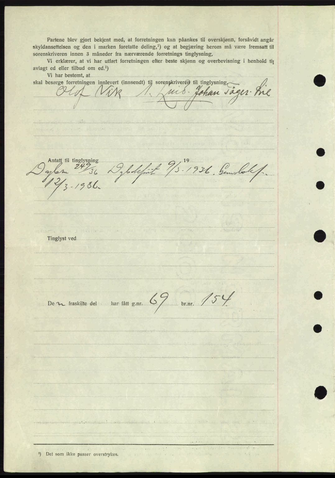 Idd og Marker sorenskriveri, AV/SAO-A-10283/G/Gb/Gbb/L0001: Pantebok nr. A1, 1936-1937, Dagboknr: 249/1936
