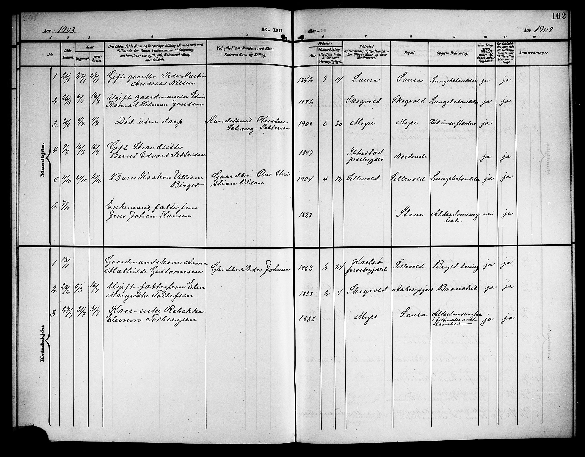 Ministerialprotokoller, klokkerbøker og fødselsregistre - Nordland, AV/SAT-A-1459/897/L1414: Klokkerbok nr. 897C04, 1904-1915, s. 162