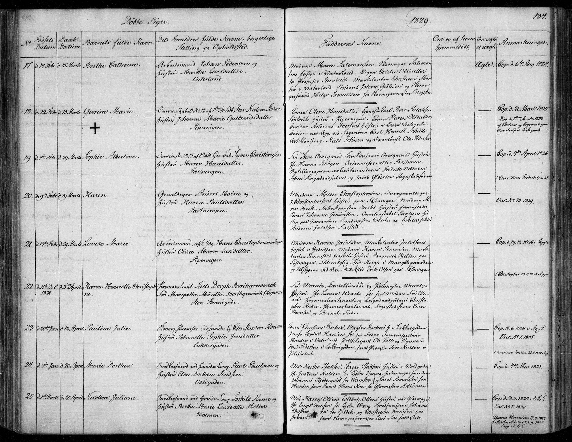 Garnisonsmenigheten Kirkebøker, AV/SAO-A-10846/F/Fa/L0006: Ministerialbok nr. 6, 1828-1841, s. 134