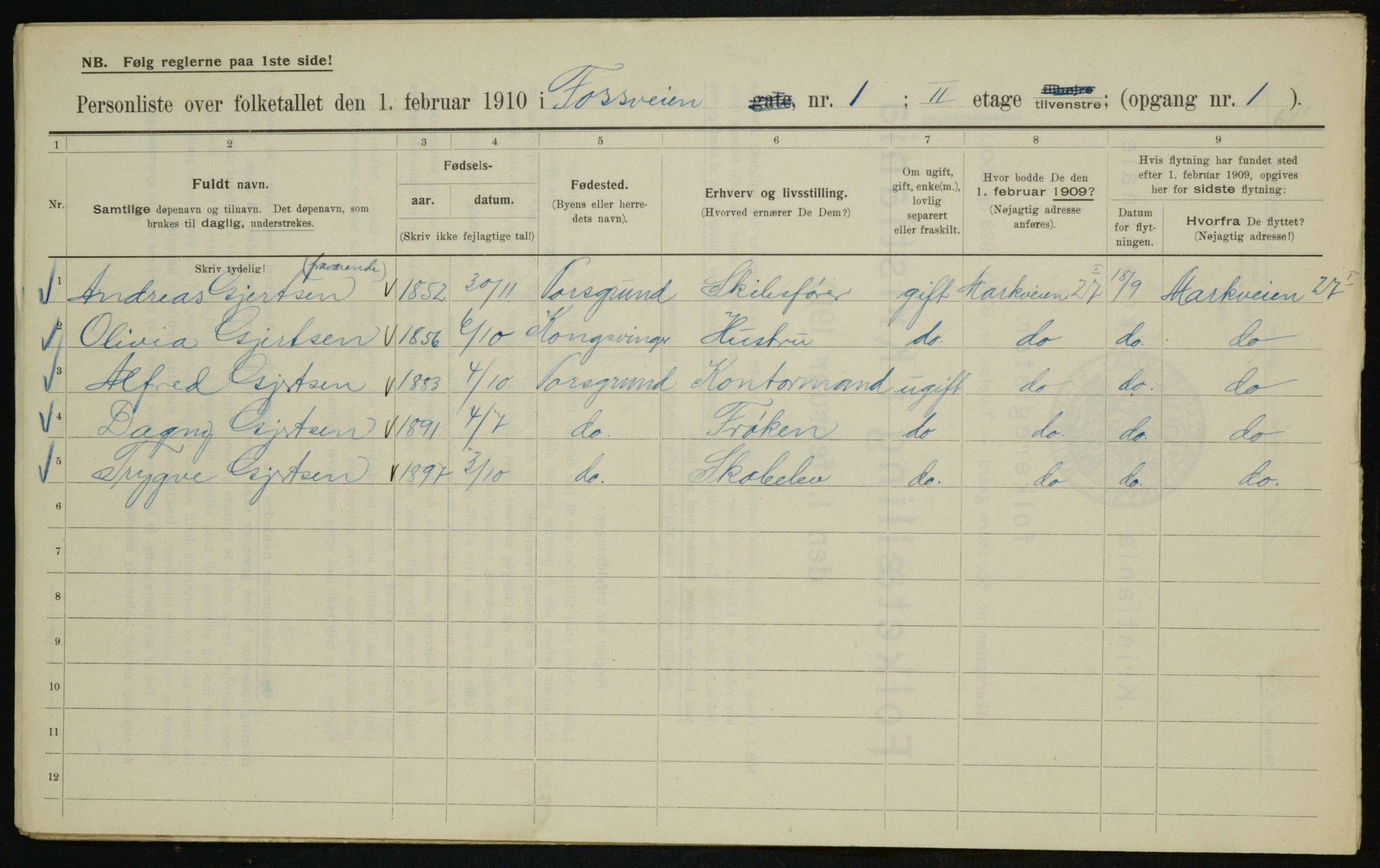 OBA, Kommunal folketelling 1.2.1910 for Kristiania, 1910, s. 23204