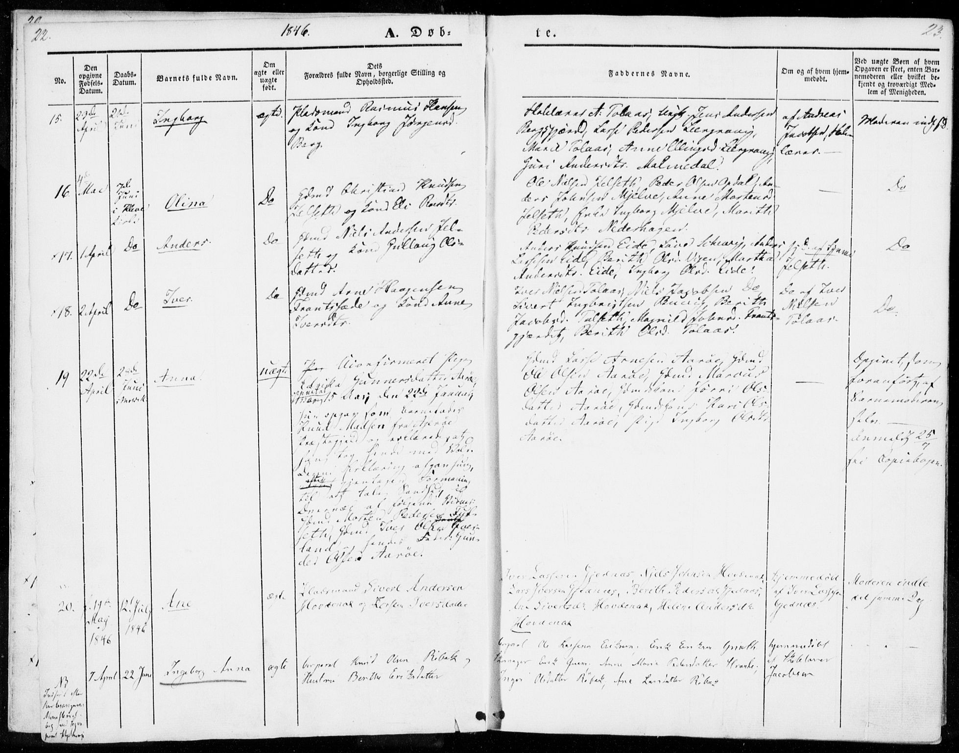Ministerialprotokoller, klokkerbøker og fødselsregistre - Møre og Romsdal, AV/SAT-A-1454/555/L0653: Ministerialbok nr. 555A04, 1843-1869, s. 22-23