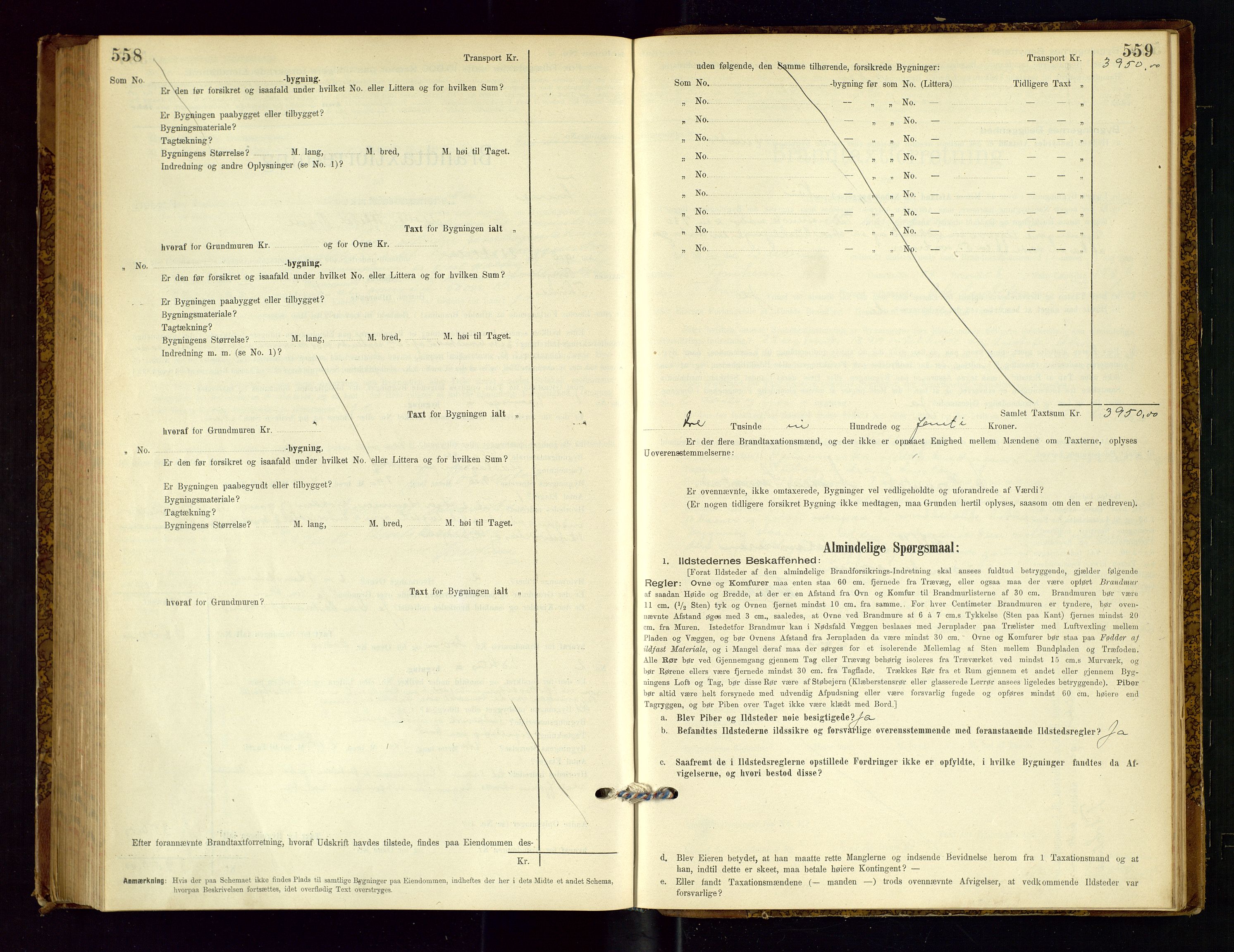 Time lensmannskontor, SAST/A-100420/Gob/L0001: Branntakstprotokoll, 1896-1914, s. 558-559