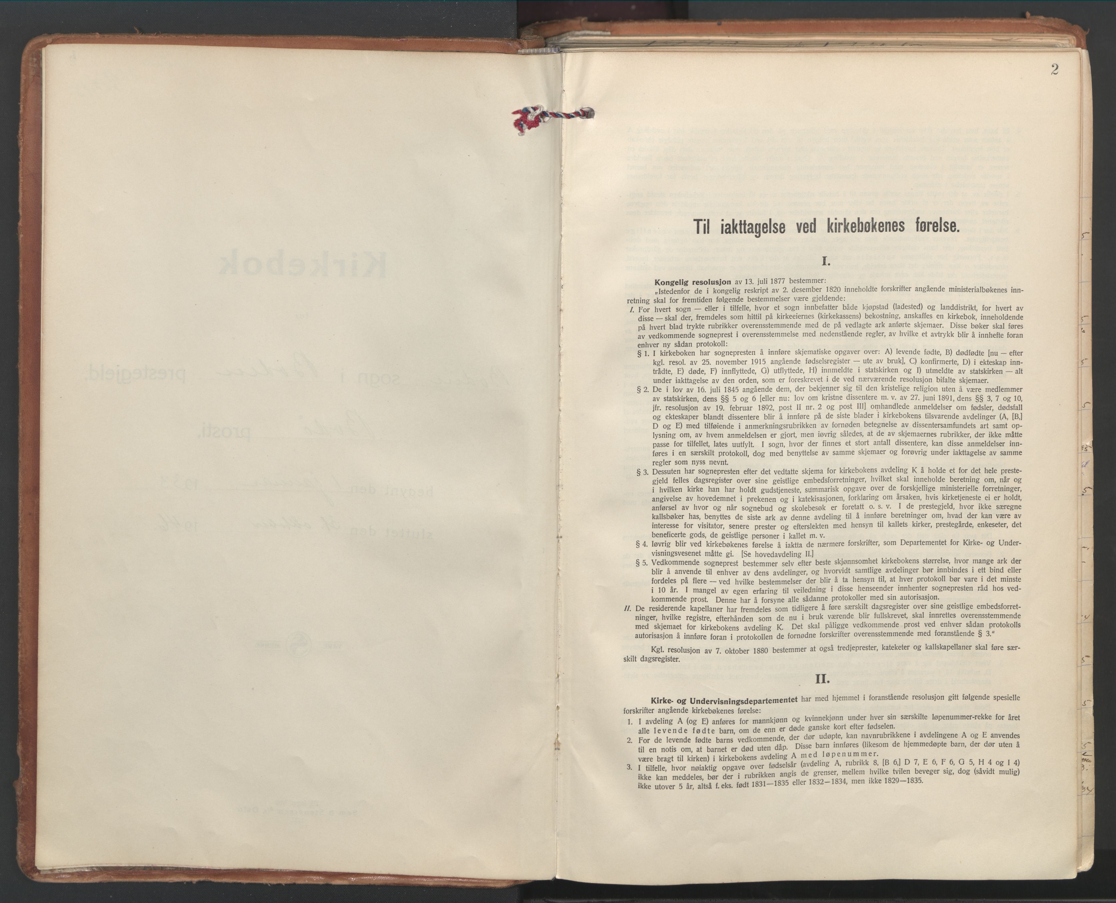 Ministerialprotokoller, klokkerbøker og fødselsregistre - Nordland, SAT/A-1459/802/L0061: Ministerialbok nr. 802A08, 1933-1946, s. 2