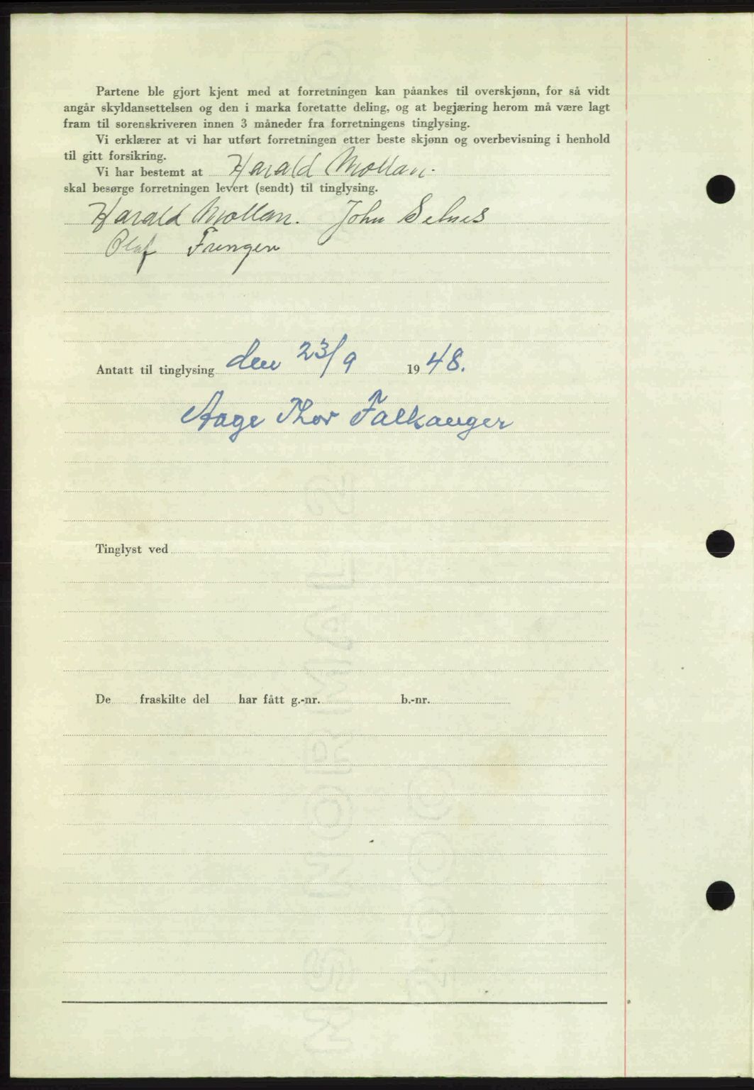 Fosen sorenskriveri, AV/SAT-A-1107/1/2/2C: Pantebok nr. A7-9, 1947-1949, Dagboknr: 1386/1948