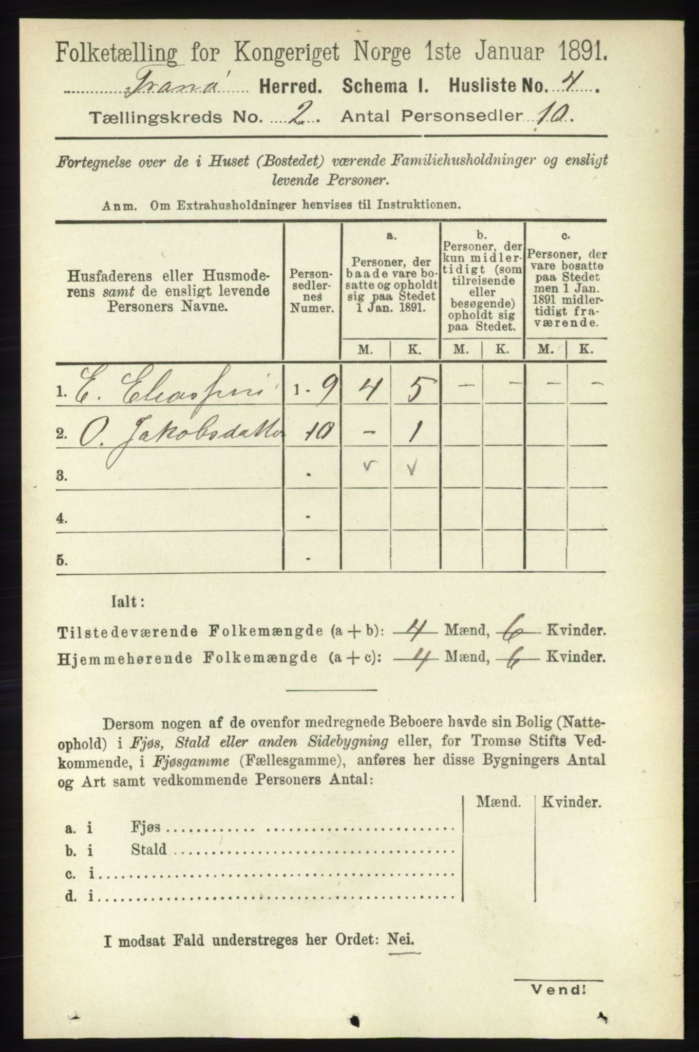 RA, Folketelling 1891 for 1927 Tranøy herred, 1891, s. 437