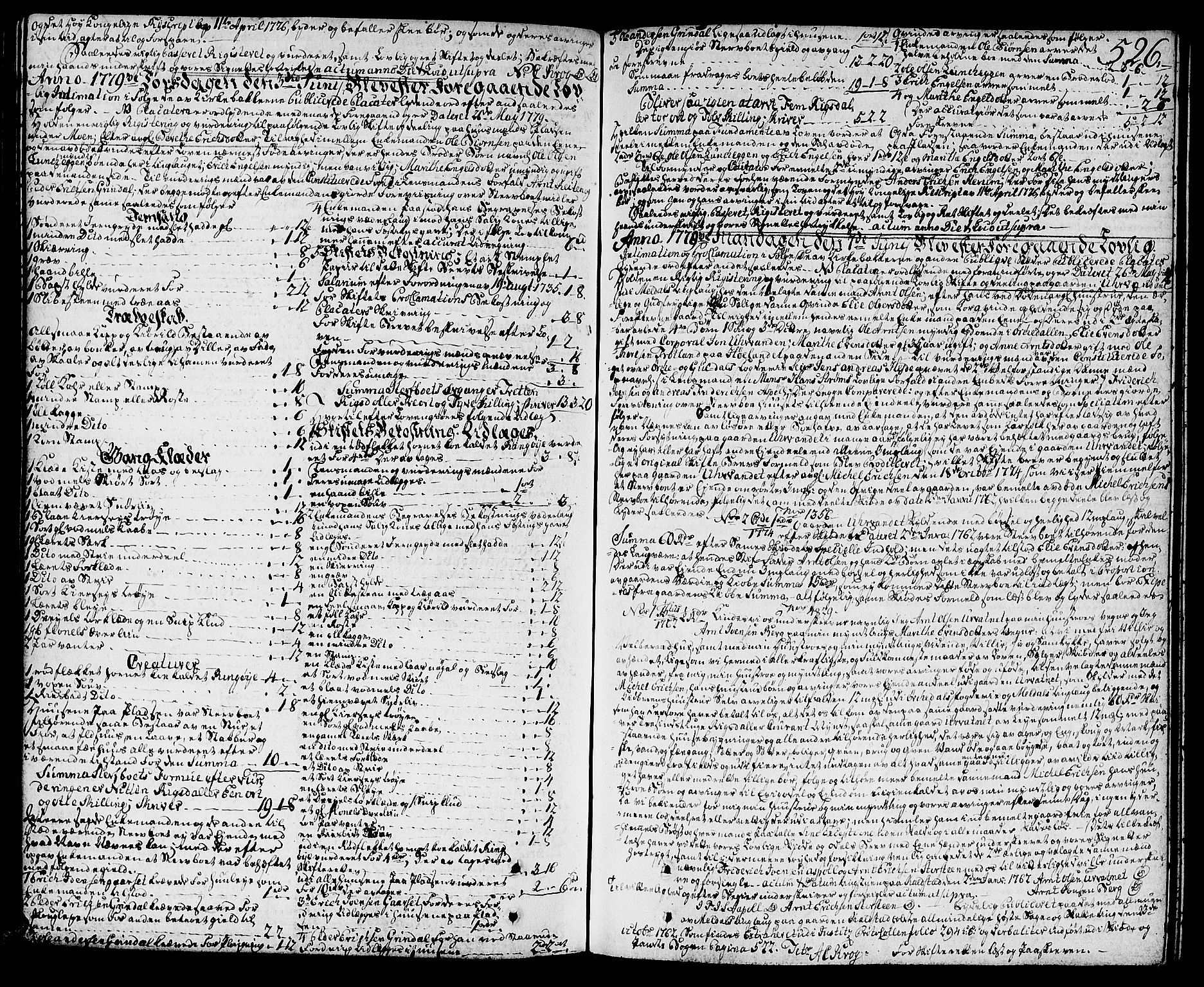Orkdal sorenskriveri, SAT/A-4169/1/3/3Aa/L0007: Skifteprotokoller, 1767-1782, s. 525b-526a