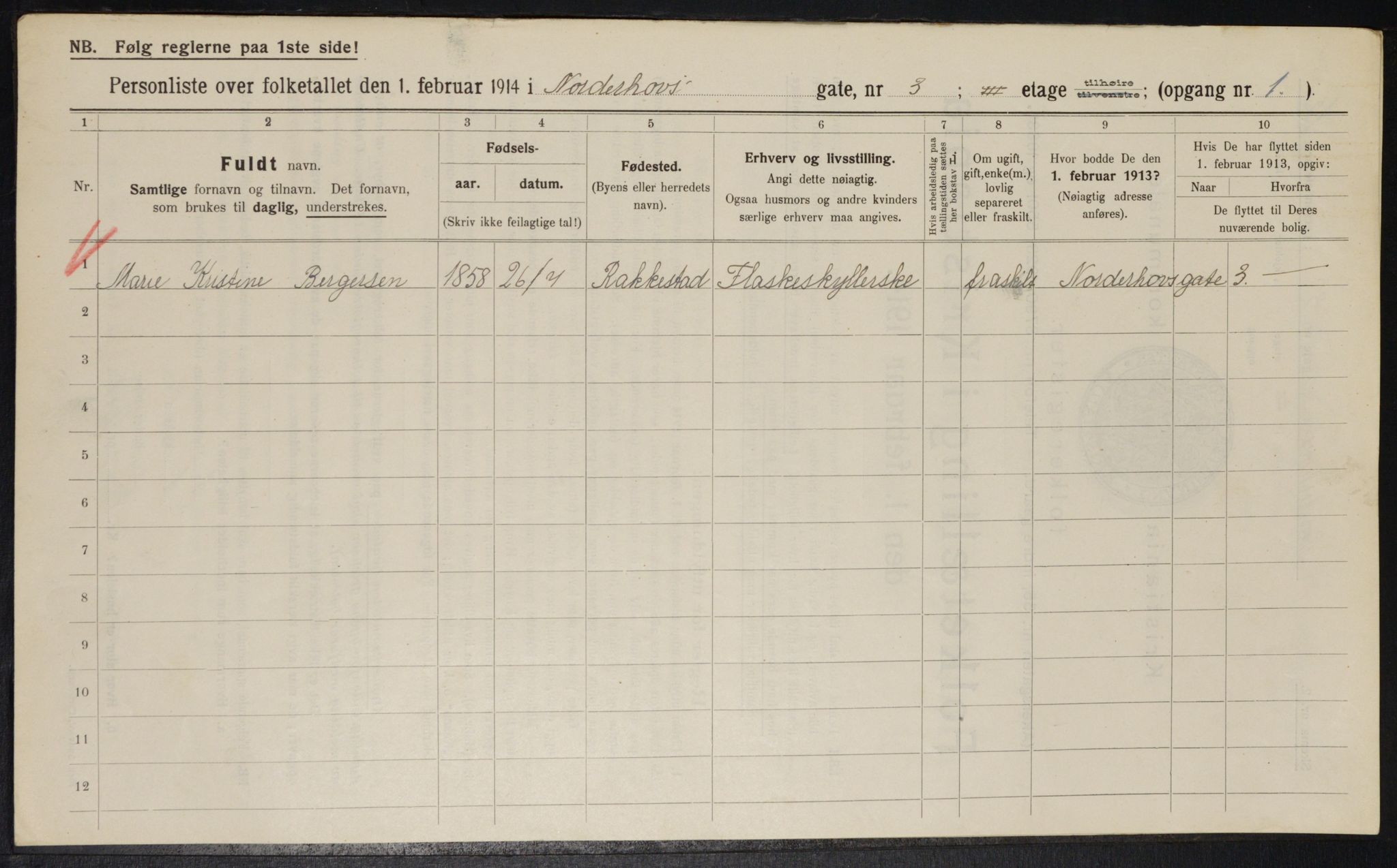 OBA, Kommunal folketelling 1.2.1914 for Kristiania, 1914, s. 72446