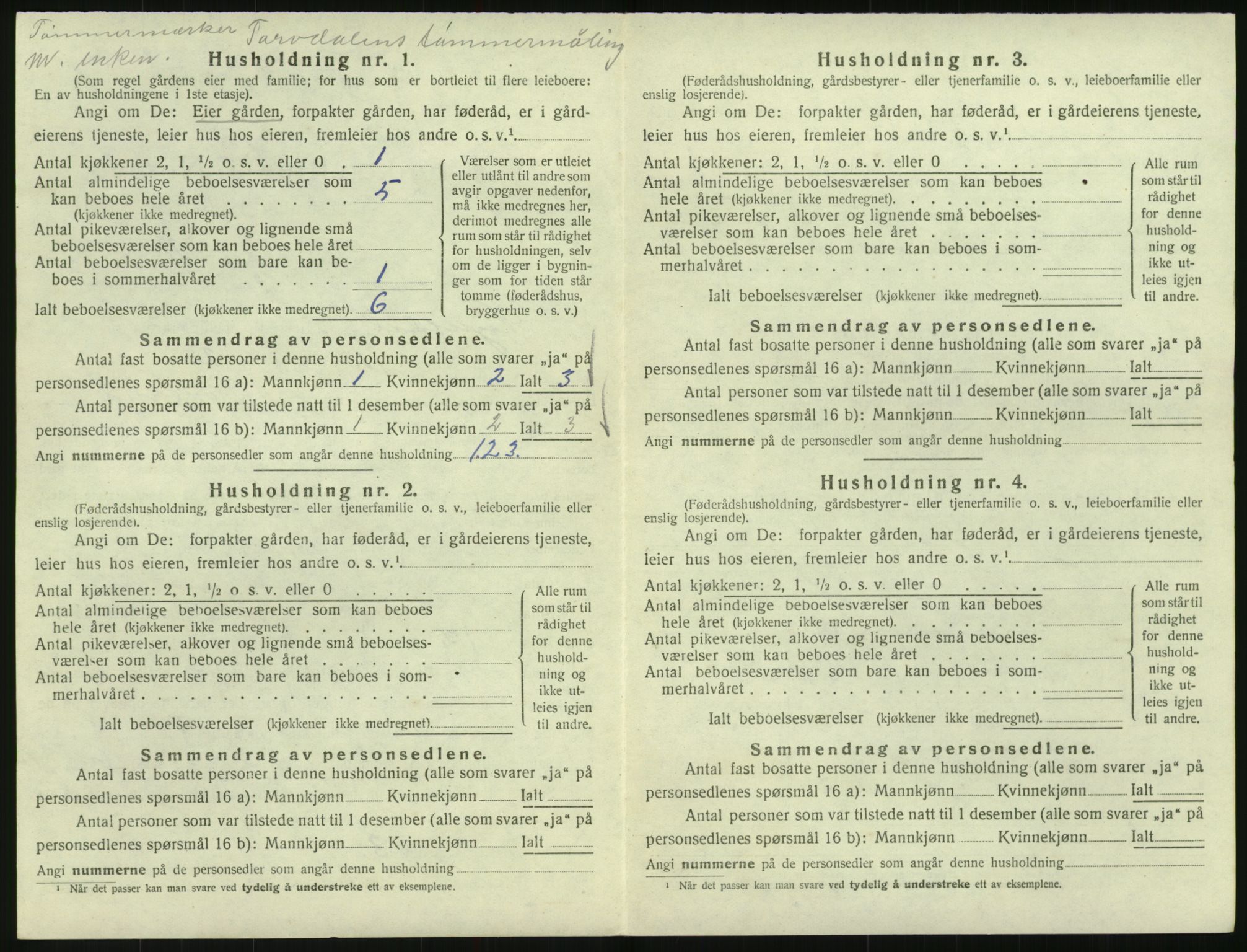 SAK, Folketelling 1920 for 0934 Vegusdal herred, 1920, s. 168
