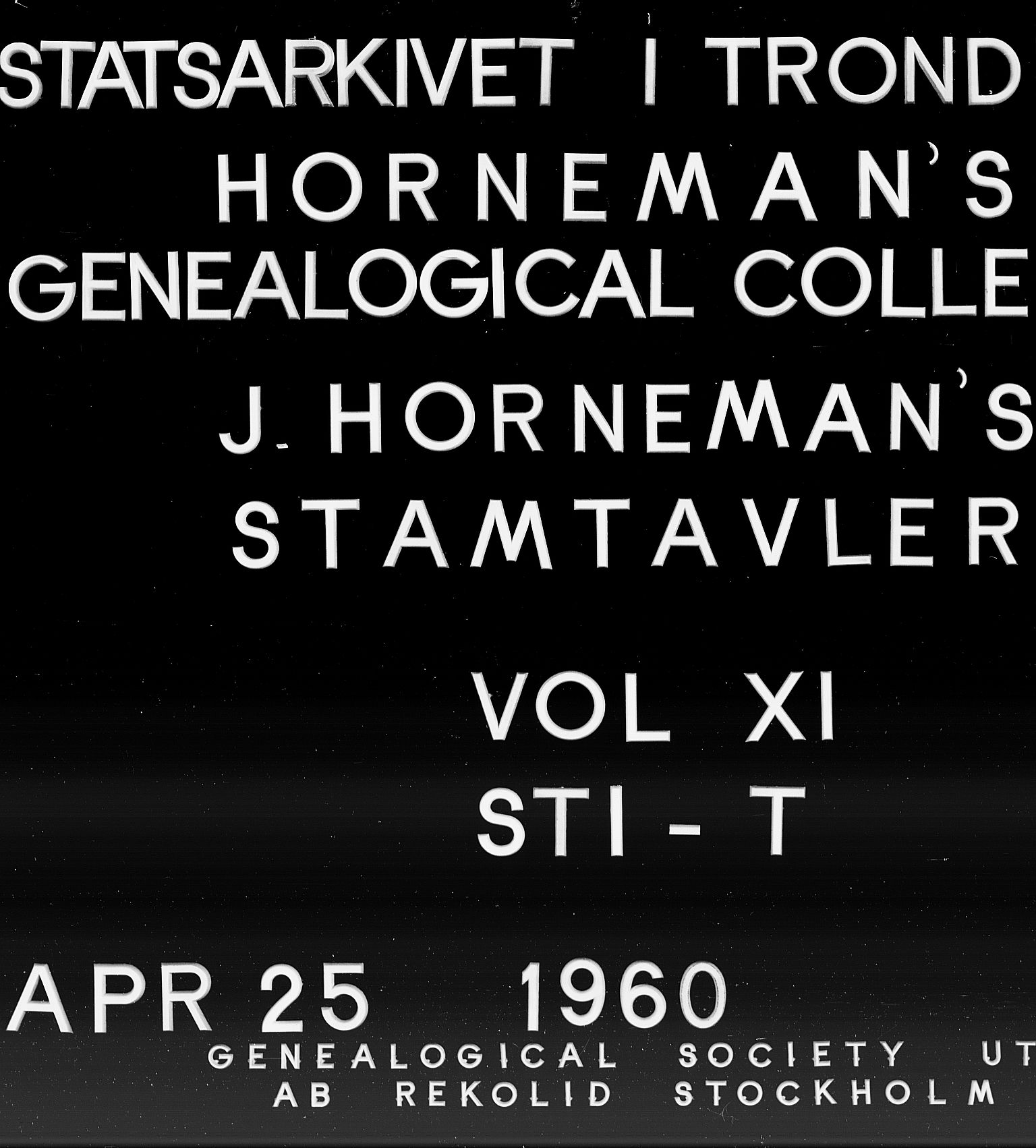 Hornemans samlinger, SAT/PA-X/A/L0011: Sti - T, 1600-1886