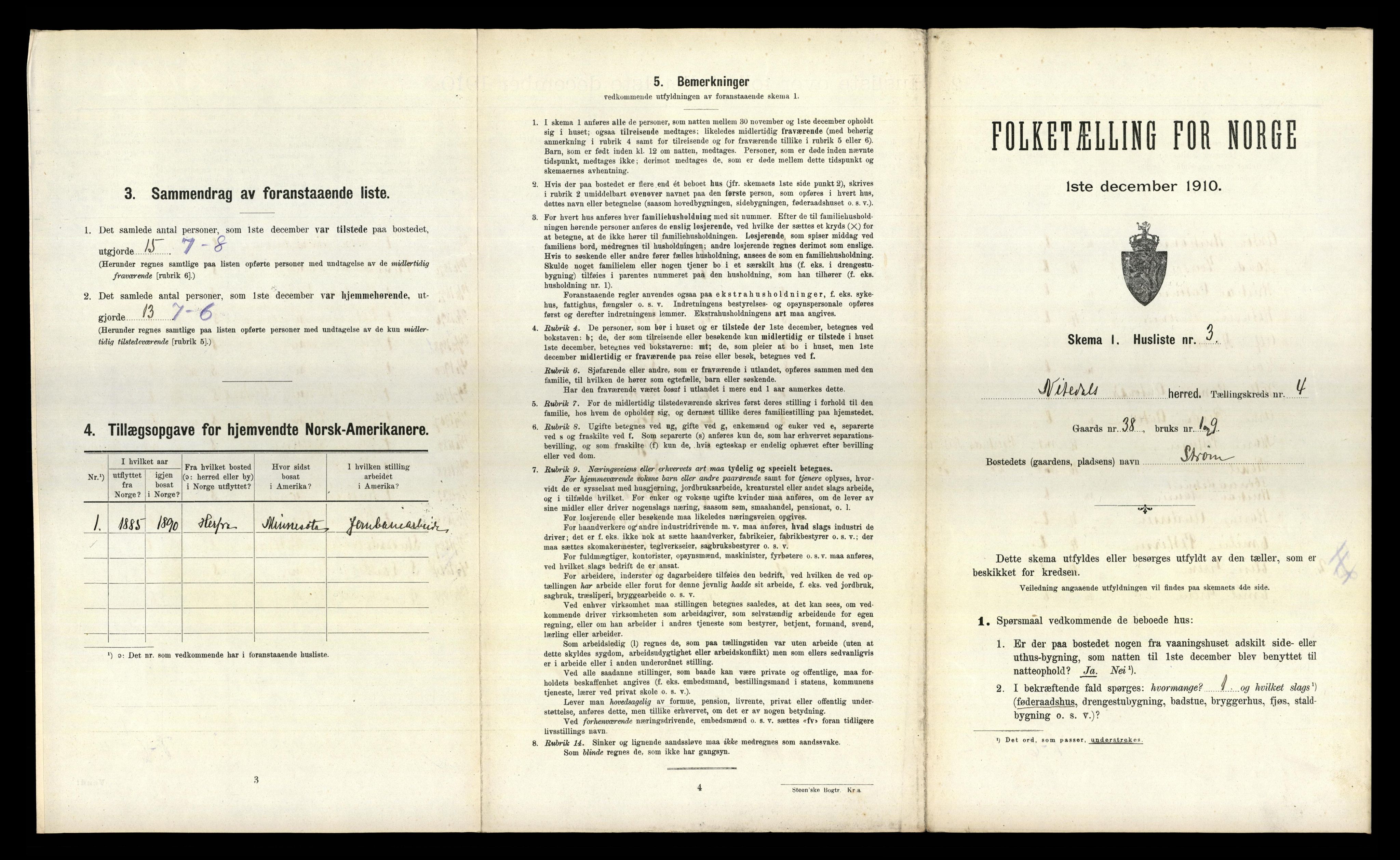 RA, Folketelling 1910 for 0233 Nittedal herred, 1910, s. 615